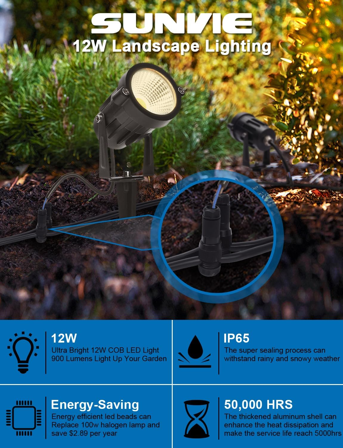 SUNVIE Landscape Lighting Connectors Fastlock Low Voltage Wire Connector, Waterproof Low Voltage Connector 12-14 Gauge Landscape Wire Connectors for Garden Patio Pathway Lights, 8 Pack image number 5