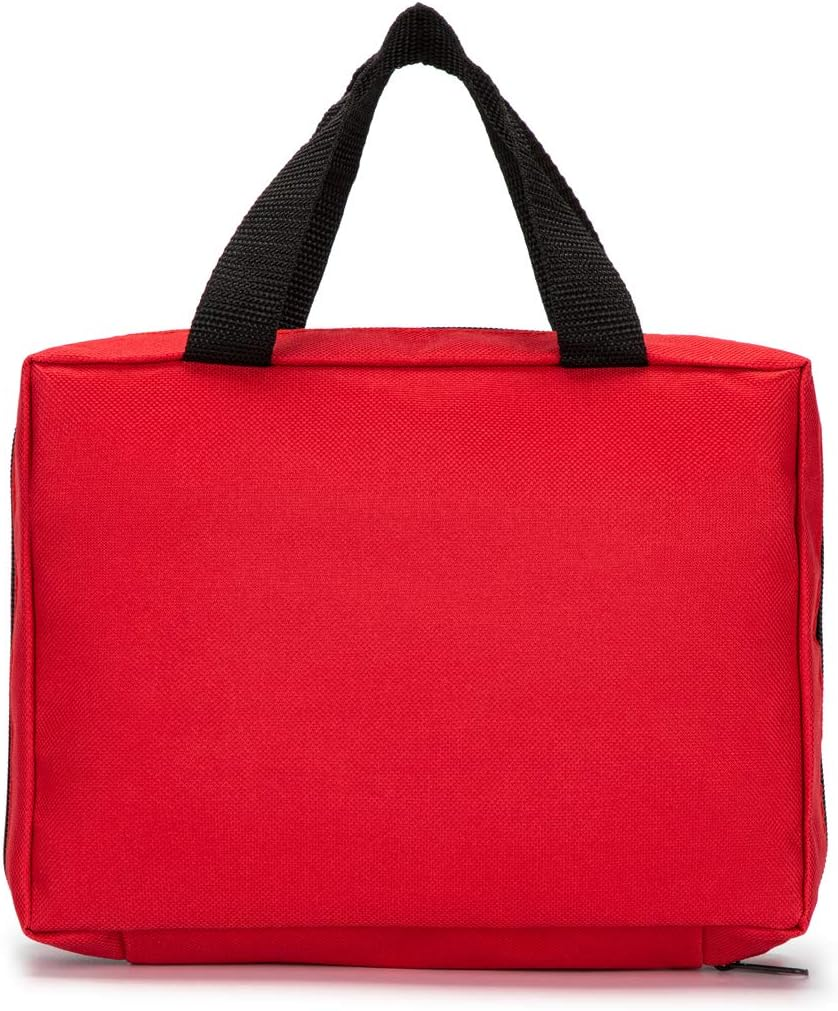 Red First Aid Bag Empty 1St Aid Bag Section Dividers Medical Travel Case First Responder Storage Compact Survival Medicine Bag for Car Home Office Kitchen Sport Outdoors Holiday (Green) - Red image number 3