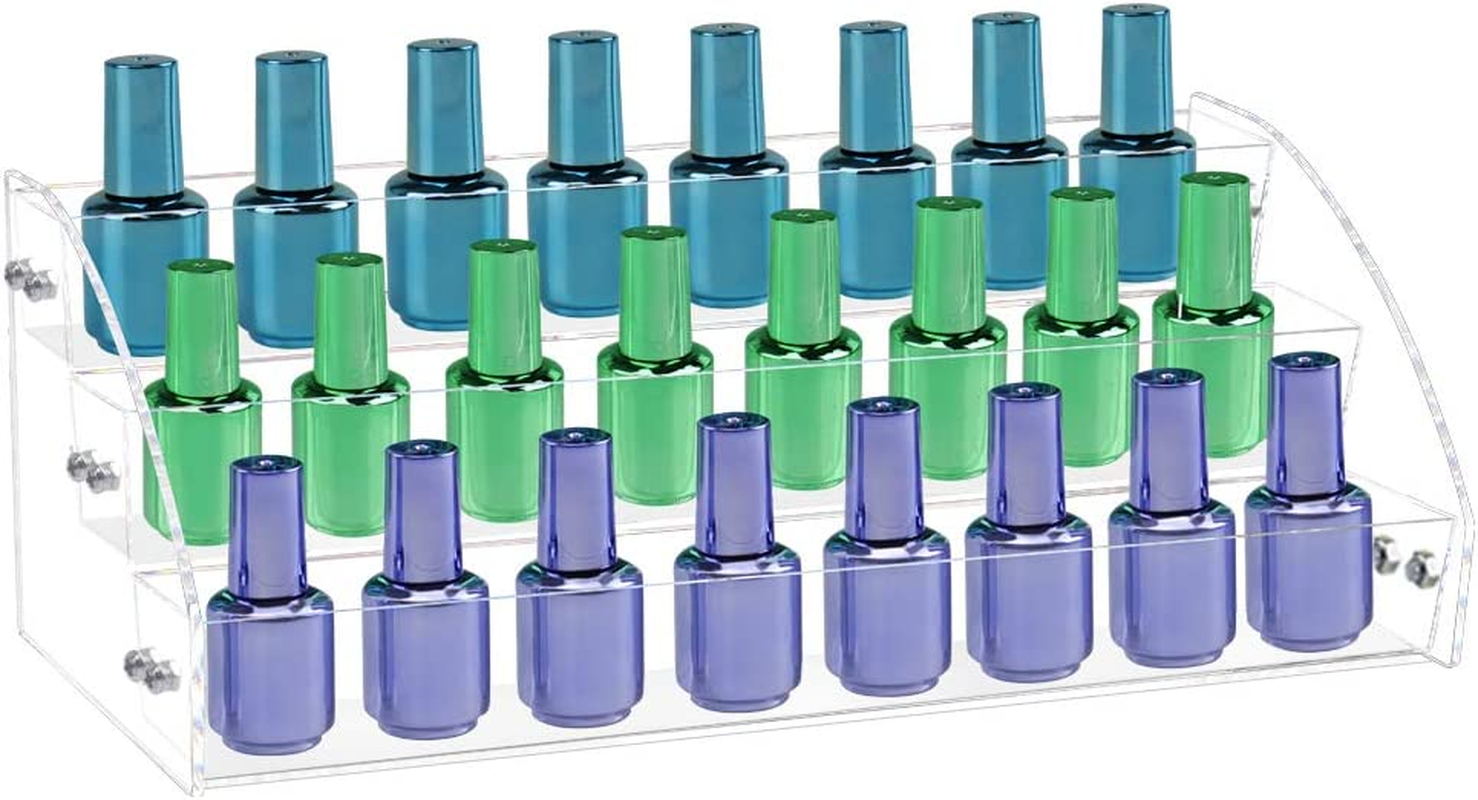 Tasybox Acrylic Nail Polish Holder Organizer Rack, Clear Essential Oils Storage Nail Varnish Display Stand, 3 Tier image number 3