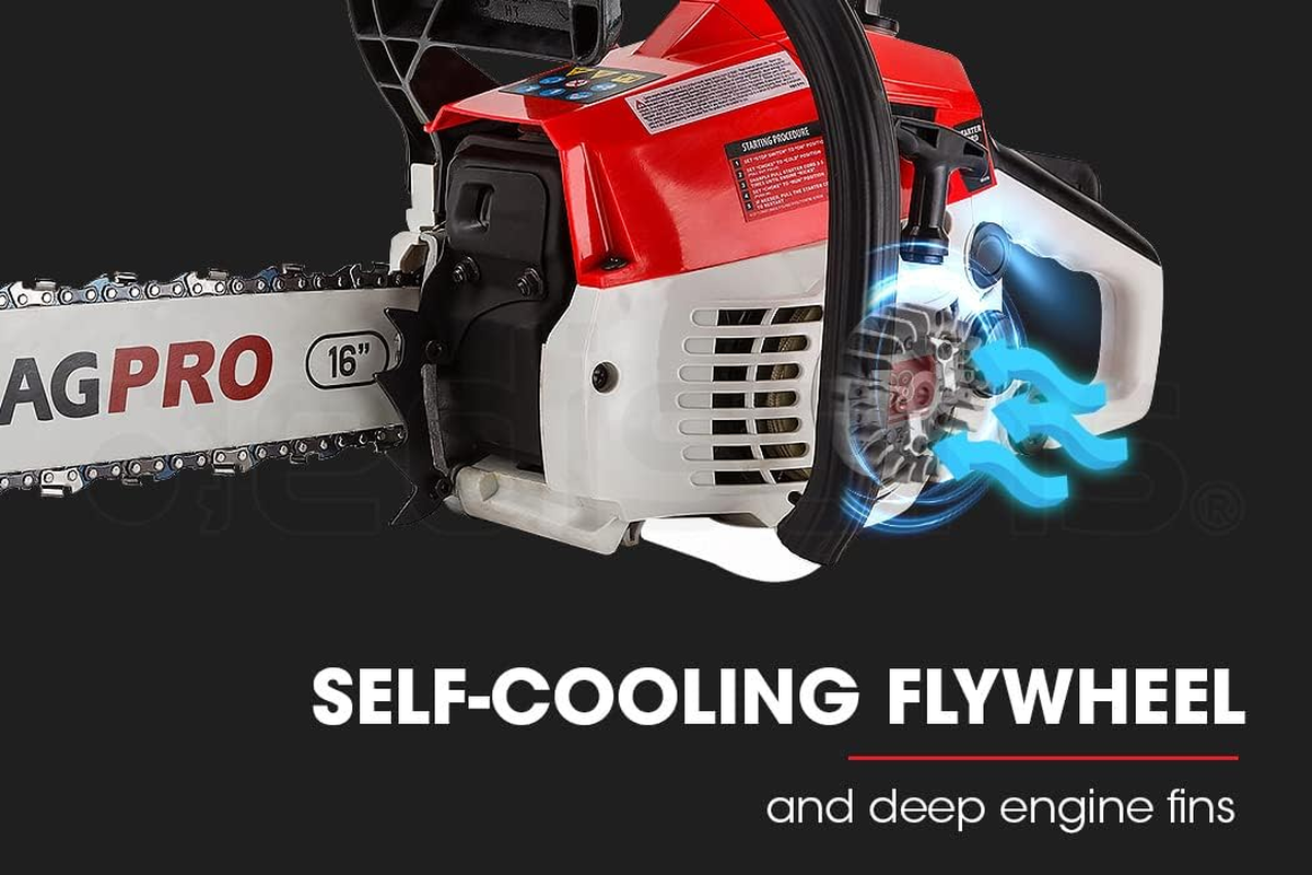 Baumr-Ag 38CC Petrol Chainsaw Commercial 16 Inch Bar E-Start 3.2HP Pruning Chain Saw, Pro-Series SX38 image number 6