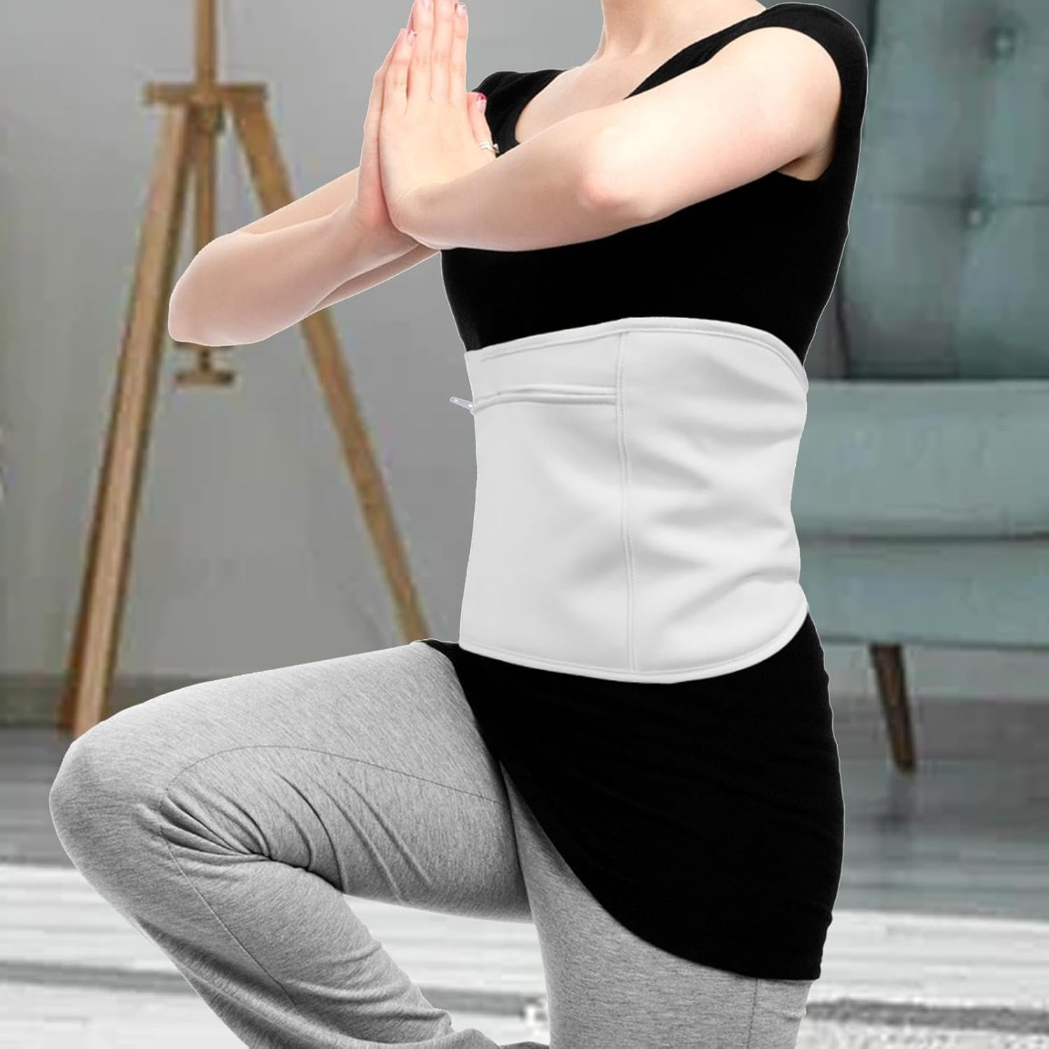 Castor Oil Compress - Castor Oil Belly Packle - Leak anti Oil Covering Organic Castor Pack Wrap Adjustable Strap, Reusable for Men image number 4