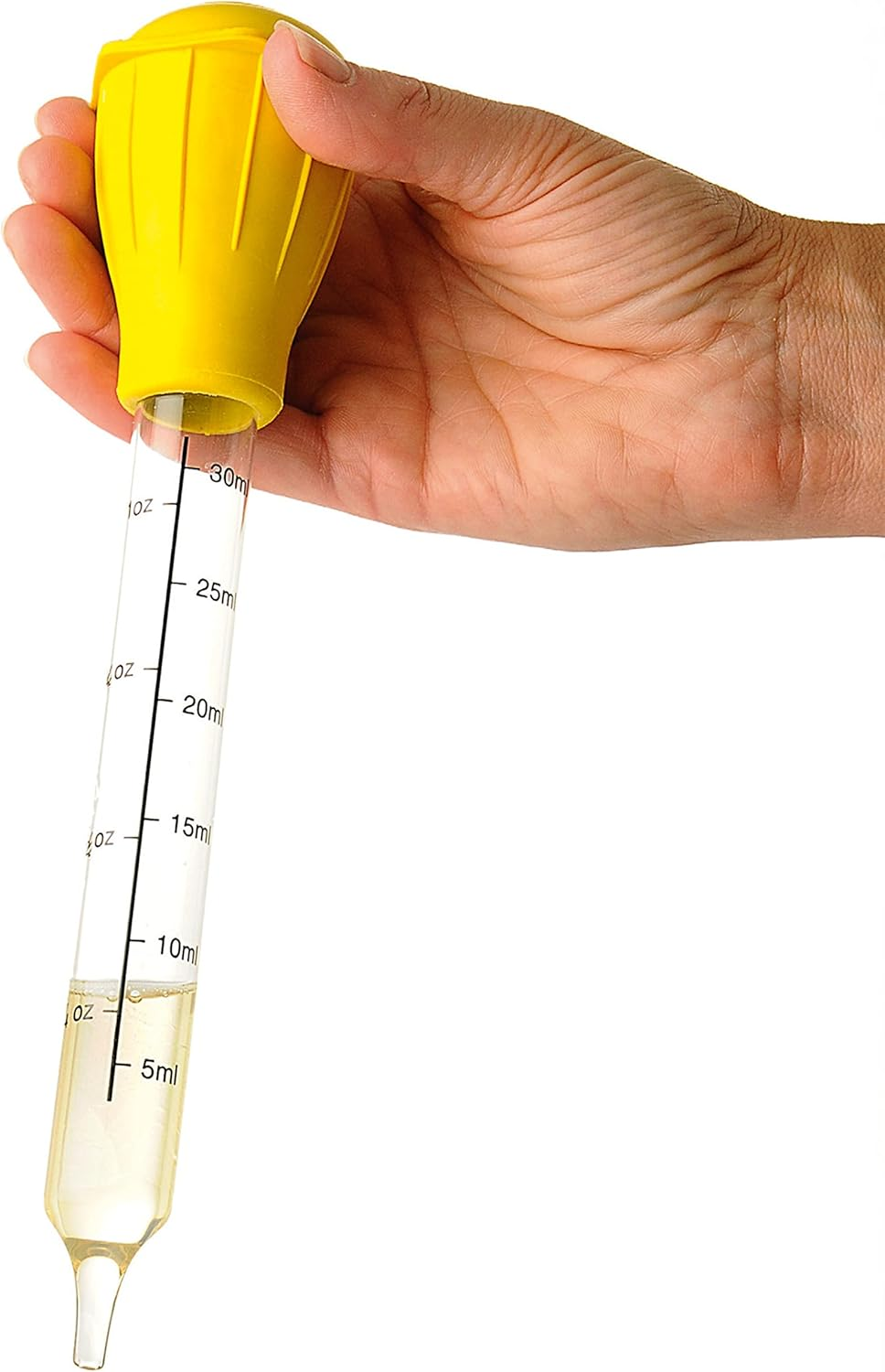 Kitchencraft Traditional Baster, Glass/Rubber, 30 Cm, Yellow & Clear