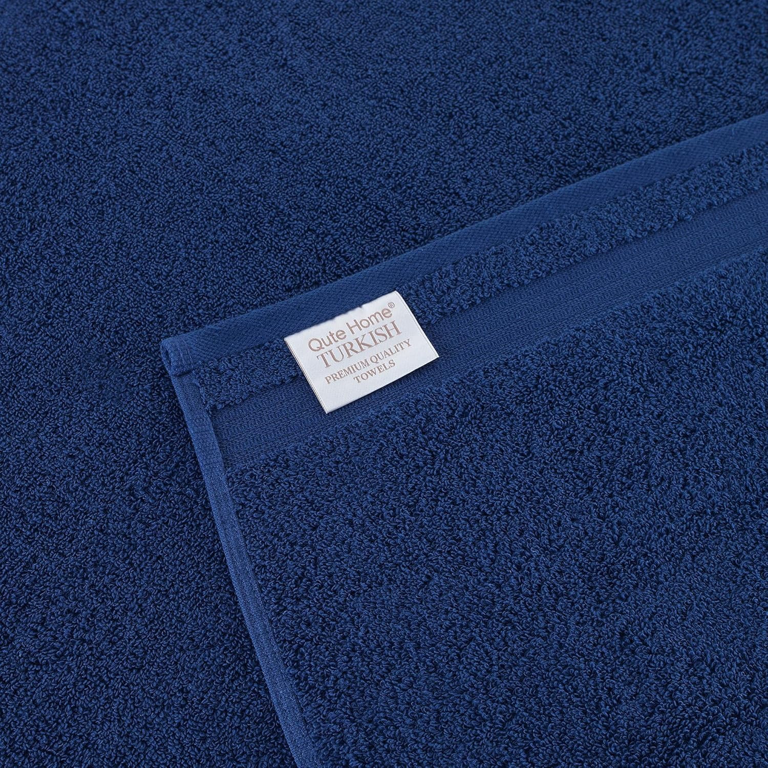 Qute Home 4-Piece Bath Towels Set, 100% Turkish Cotton Premium Quality Towels for Bathroom, Quick Dry Soft and Absorbent Turkish Towel, Set Includes 4 Bath Towels (Navy Blue)