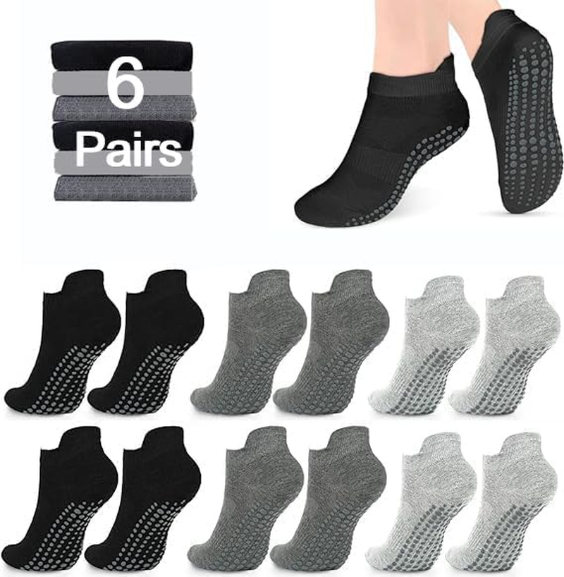 ZANZER Grip Socks for Men Women Pilates Grip Socks Non Slip Yoga Sock with Grips for Sport,Hospital,Ballet,Barre,Dance,Barefoot,Workout Grippy Sock