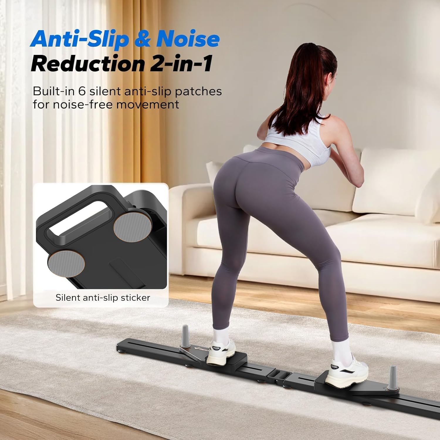 OKUYOSHI Pilates Reformer Board with Resistance Bands, Portable Pilates Machine, Full Body Workout for Home Fitness (Black) image number 3