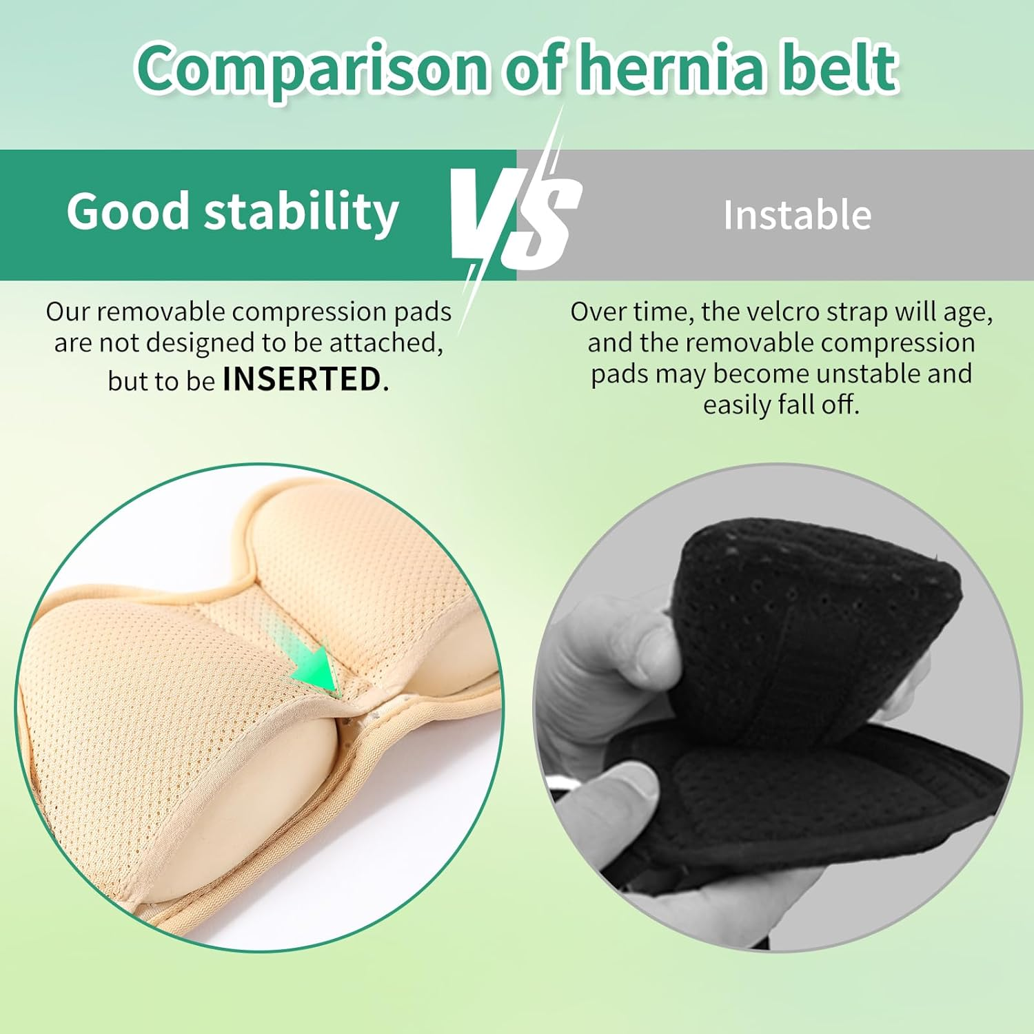 Tenbon Hernia Belt Truss for Single/Double Inguinal or Sports Hernia, Hernia Support Brace for Men for Women Pain Relief Recovery Strap with 2 Removable Compression Pads Comfortable Material,, Beige (XL) image number 2