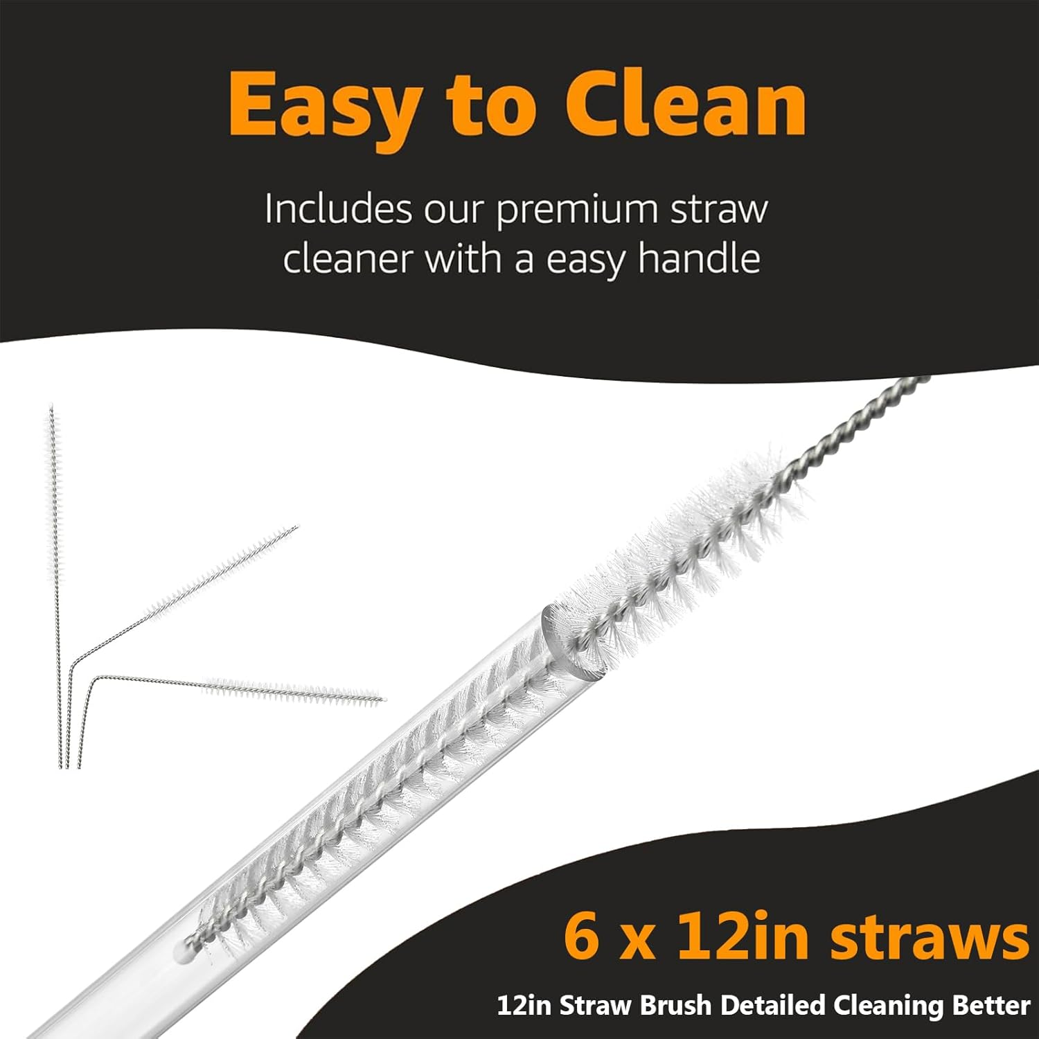 VITEVER Replacement Straw Compatible with Stanley 40 Oz 30 Oz Cup Tumbler, 6 Reusable Straws with 1 Cleaning Brush,Plastic (Clear) - Grey image number 6