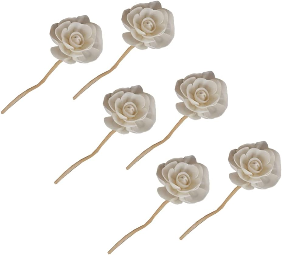 Healifty 6Pcs Rattan Woodsy Essential Oils Scent Diffuser Sticks Diffusers for Essential Oils Essential Oil Sticks Rose Flower Sticks Dry Flower Lavender Oil Diffuser Flowers Aromatic image number 2