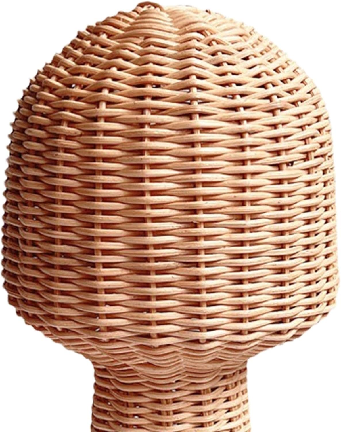 Eigell Hat Rack Rattan Lightweight Freestanding Multifunction Hat Organizer Wig Rack Hairpieces Holder Mannequin Head Hat Holder for Shop Home Desk image number 3