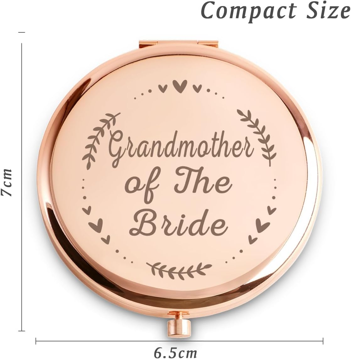 Grandmother of the Bride Gifts, Personalised Engraved Compact Mirror for Bridal Shower, Wedding, Bachelorette Party image number 3