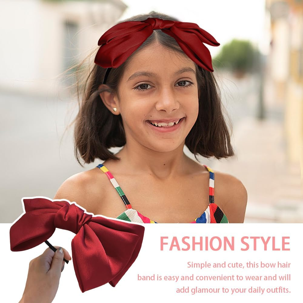 TRKETK Pack of 3 Bow Headband Headdress Multicoloured Beautiful Women'S Headband Hair Accessories Fashion Headbands for Women for Carnival Theme Party Valentine'S Day and Daily Wear image number 4