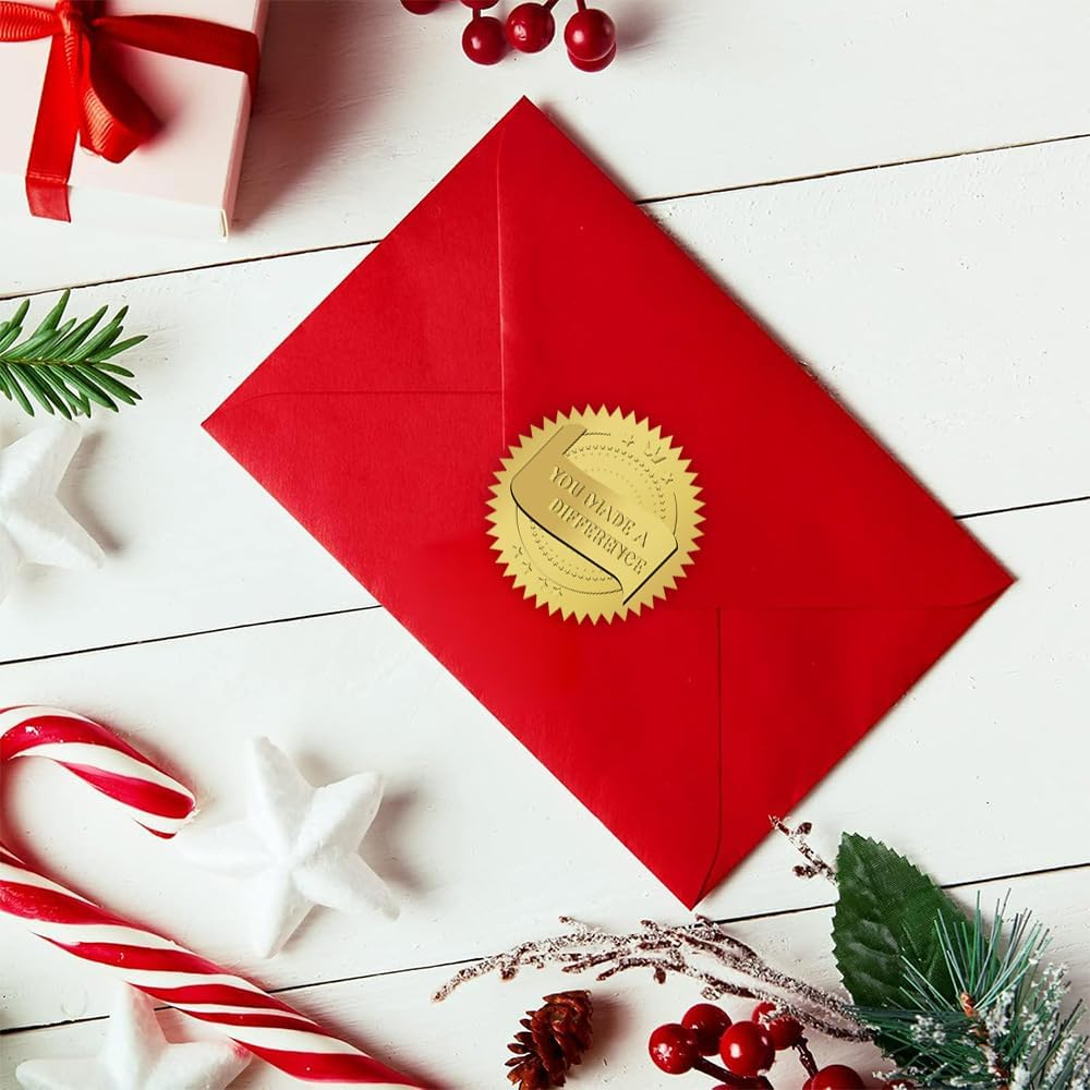 Embosser Stamp Stickers - Gold, Silver, Red - 45Mm, 50Mm - 100 Stickers/20 Sheets (Silver, 45Mm)