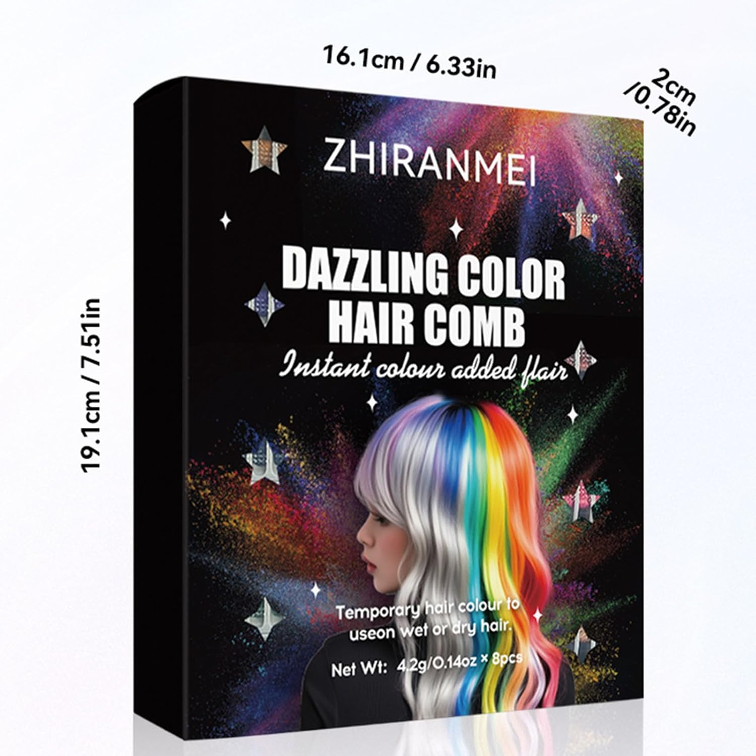 8 Colours Hair Chalk, Hair Chalk for Girls, Temporary Hair Colour, Dye for Children, Gifts for Girls, Age 6, 7, 8-12+, Colour Hairspray for Patrick'S Day, Children'S Day, Crazy Hair Day image number 5