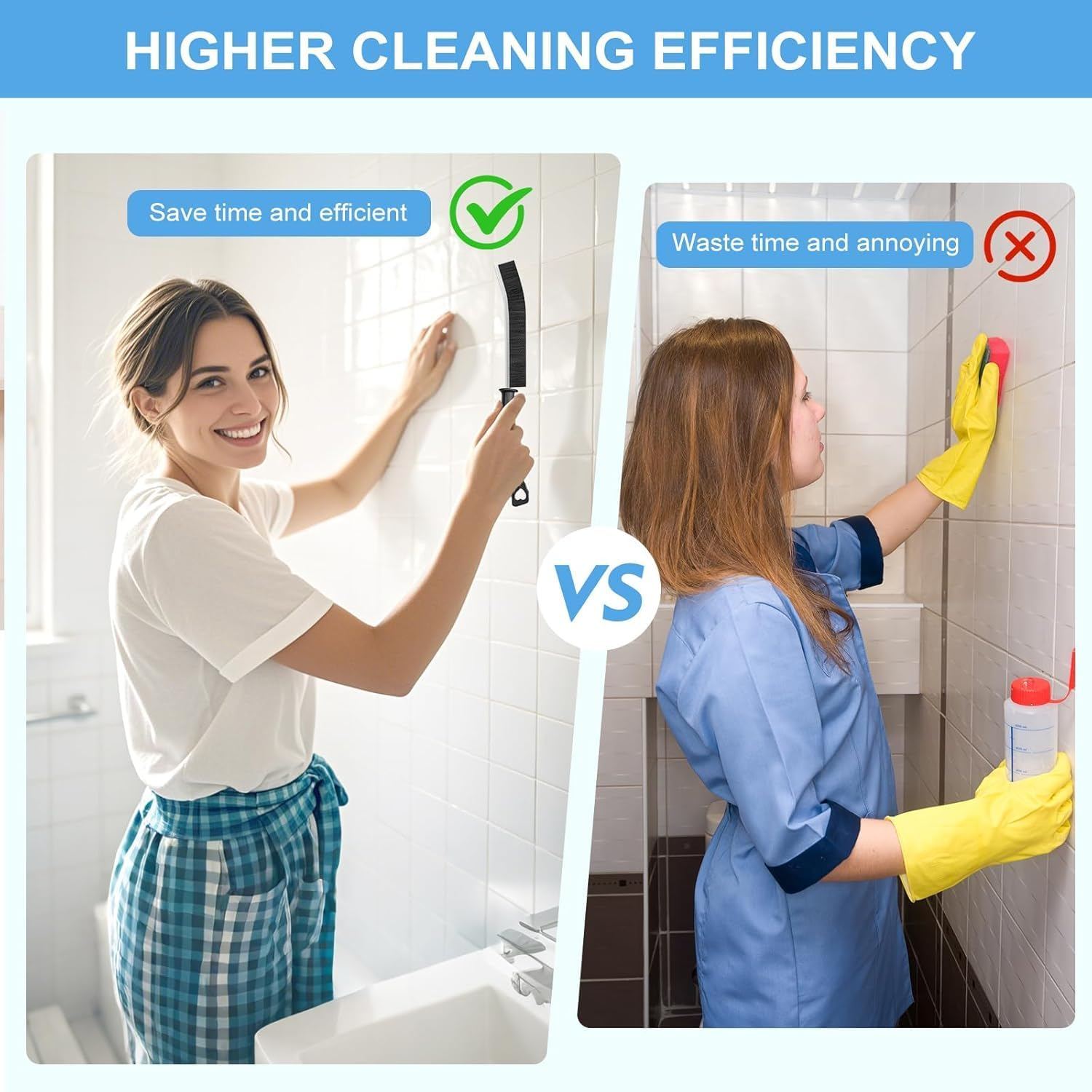 Crevice Cleaning Brushes - 9PCS Scrub Brush Toliet Cleane, Crevice Cleaning Brushes Hard Bristle Cleaning Supplies for Kitchen, Bathroom, Corner, Grout, Sink, Cup, Teapot, Bottle, Blender