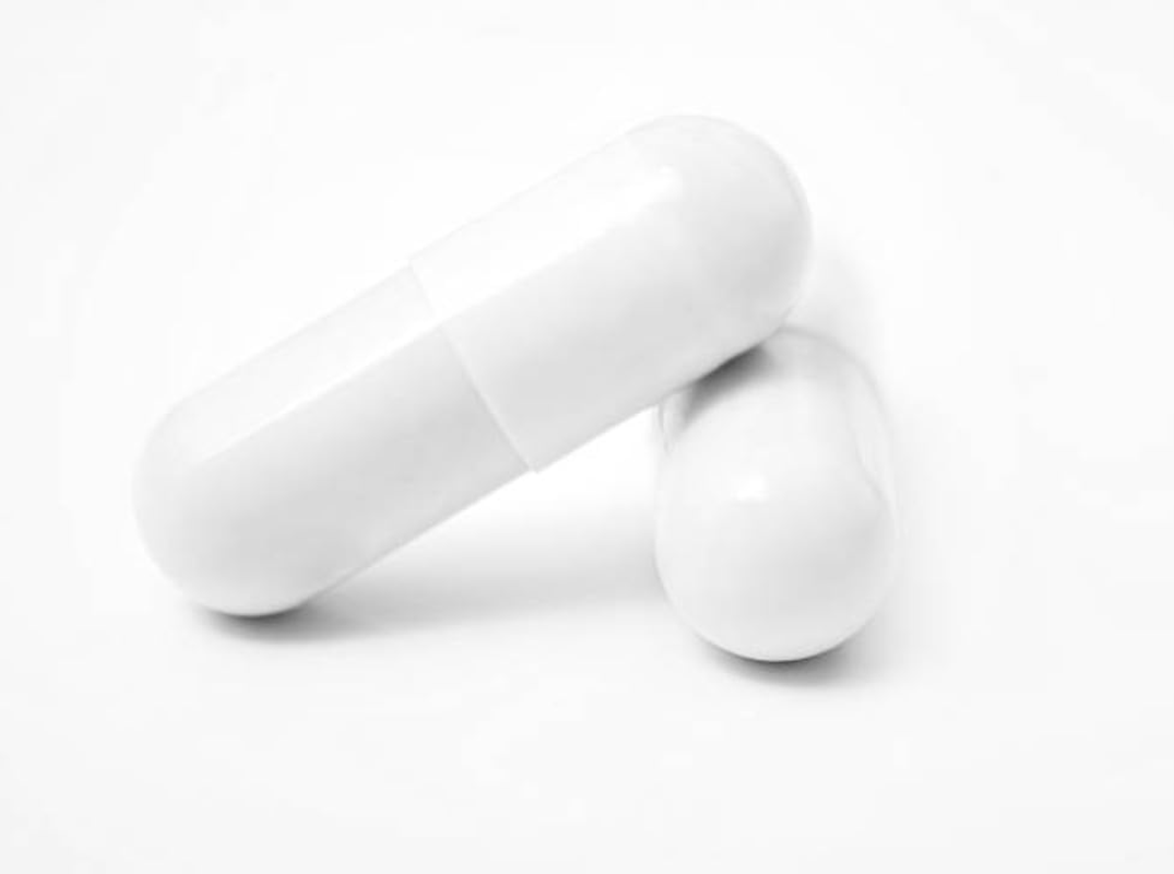 500 Size 00 Enteric Coated Delayed Release Capsules Caps Pill Gelatin - White image number 1