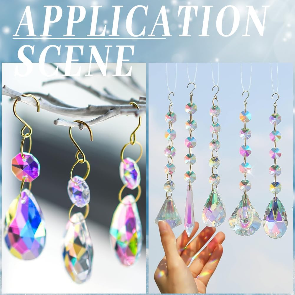 SOFPLATE 1 Box of 300 S Shaped Hooks Small S Hooks Made of Stainless Steel Metal Wire Mini Hooks in Golden S Shape Ornament Hanger Hook Connector for Hanging Crystal Chandeliers Christmas Tree - Stainless Steel Colour image number 5