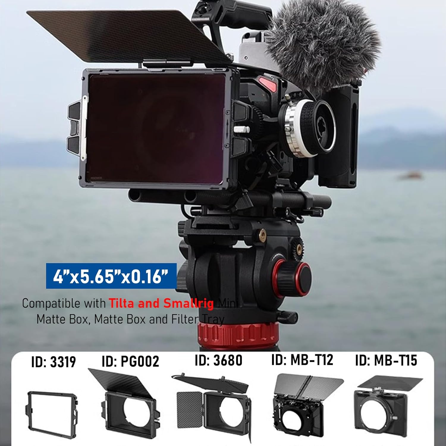 4'' X 5.65'' Black Diffusion Square Filter, Optical Glass Cinema Mist Diffuison Filter, Mist Dreamy Cinematic Effect for SMALLRIG 4 X 5.65 Matte Box (1/8) image number 4