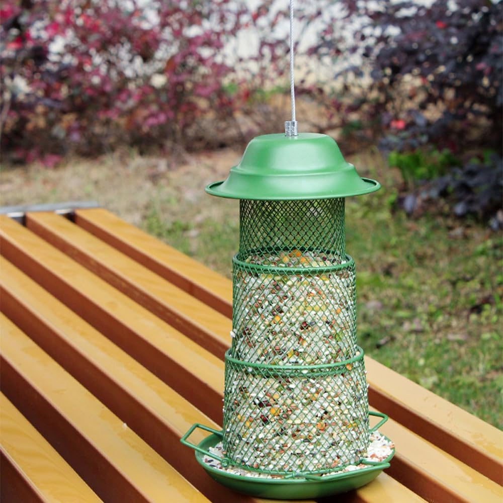 MTSDM 2Pcs Large Wild Bird Feeders for Outdoors Hanging, Bird Feeders for Outdoors, Retro Pagoda Design Fun Installation Bird Feeder, Hanging Wild Bird Feeder, Metal Bird Feeders image number 3
