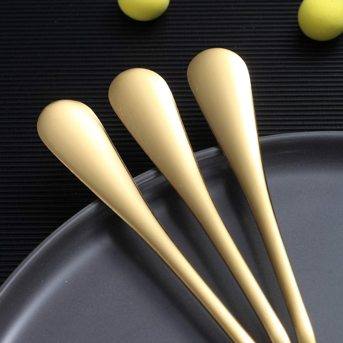 Berglander Gold Dinner Spoon of 4, 7.5 Stainless Steel Titanium Plating Shiny Gold Soup Spoons Silverware, Golden Soup Spoon Table Spoon Set Sturdy Easy to Clean, Dishwasher Safe - B. 24 Pieces image number 6