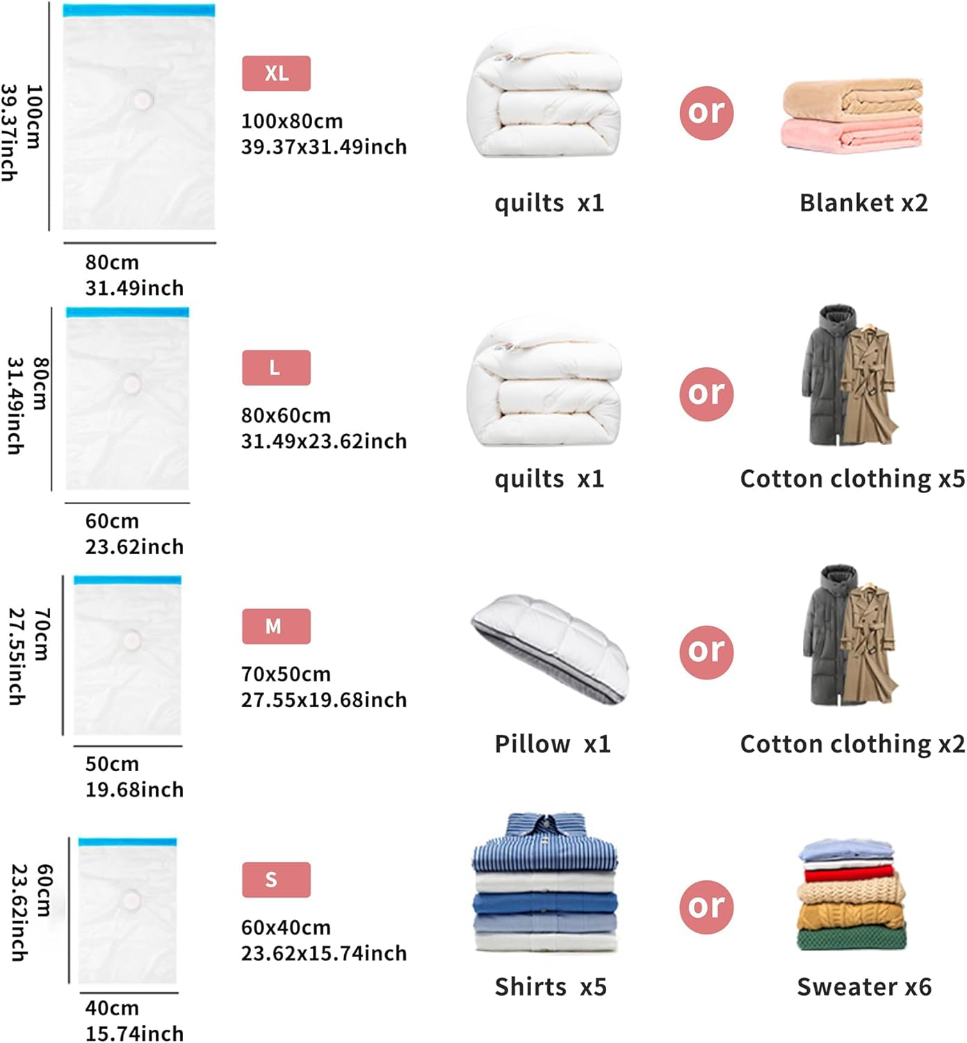 12 Pack Vacuum Storage Bags with Electric Pump, Space Saver Bags for Clothes, Travel Luggage, Moving Home, and Storage Organisation - Compress and save 3X Space image number 3