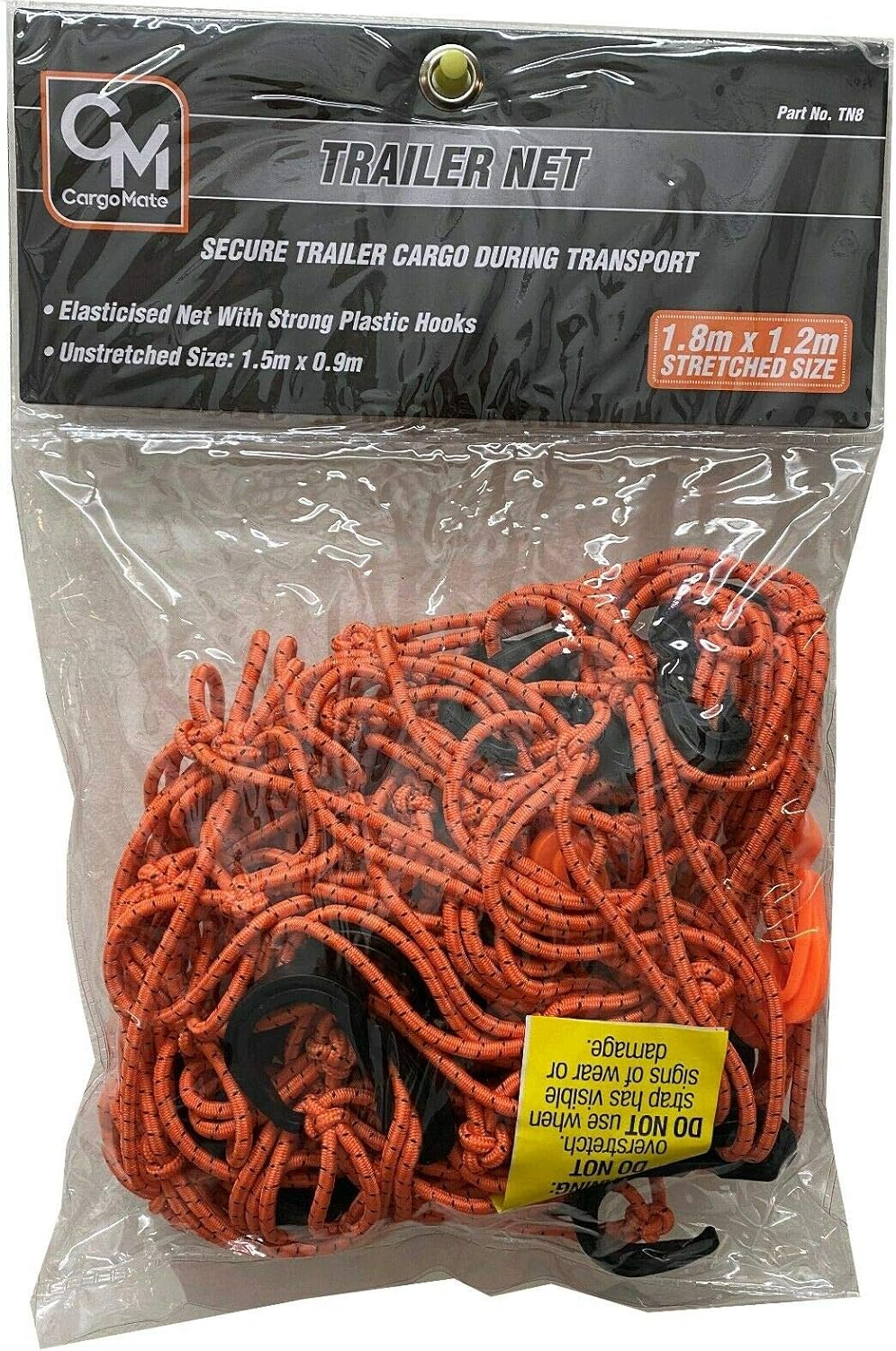 Trailer Net 1.8M X 1.2M (6'X4') Cargo Net TN8 Cargo Net with Hooks