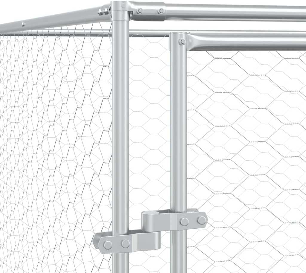 Outdoor Dog Kennel Silver 4X12X2 M Galvanised Steel Pet Shelter Large Enclosure image number 2