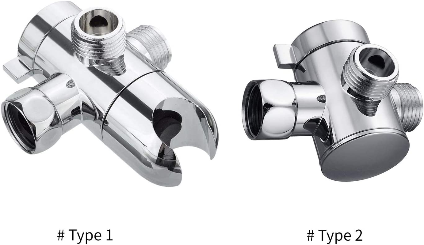 3-Way Shower Diverter Valve Mount G1/2 Handheld Shower Arm Diverter Splitter Polished Chrome Bathroom Shower System Replacement Part Attachment image number 2