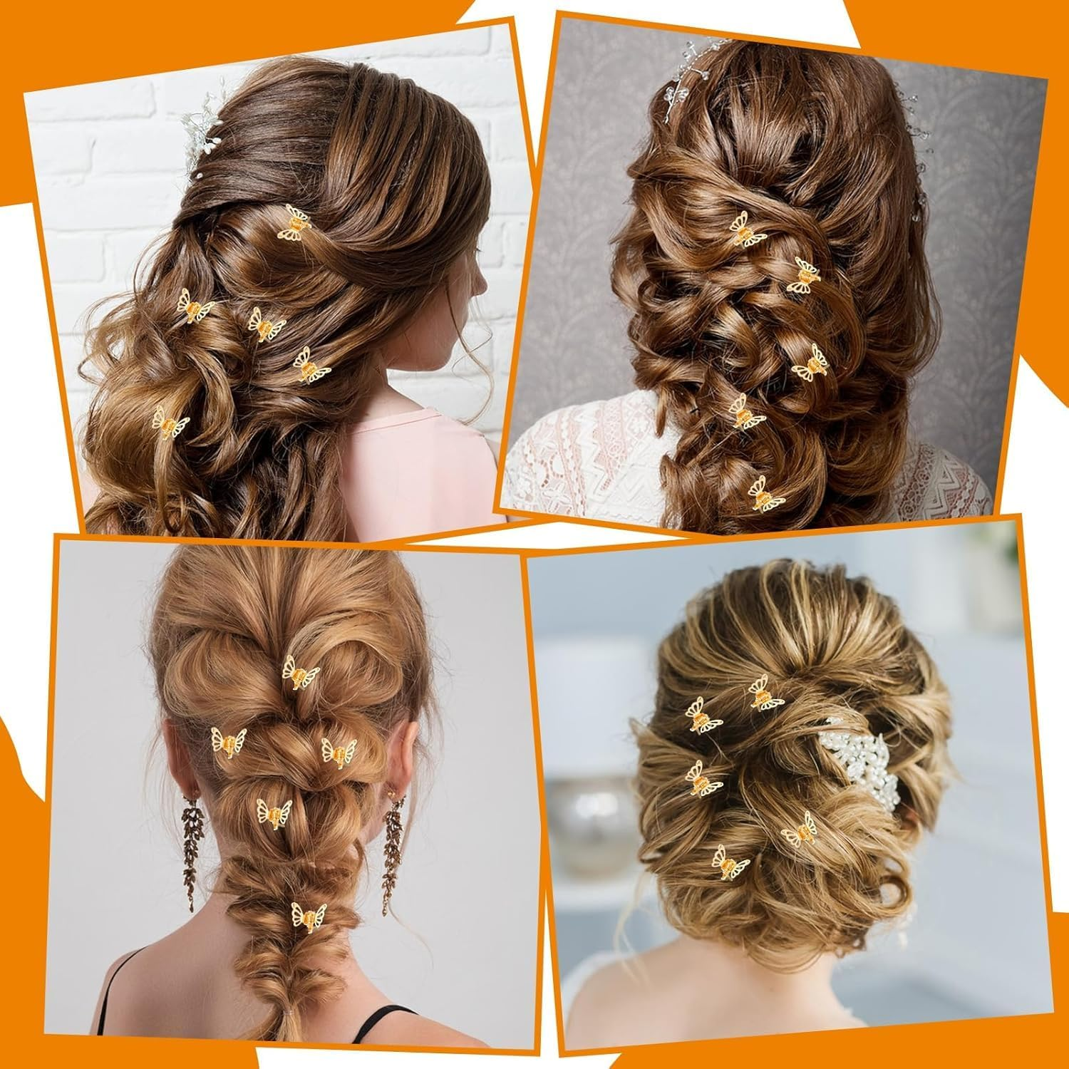 30 Pcs Gold Butterfly Hair Clips for Women,Hair Rings for Braids Accessories,Hollow Butterfly Metal Claw Clips Strong Hold,3D Gold Jewelry for Women Fashion Styling image number 5