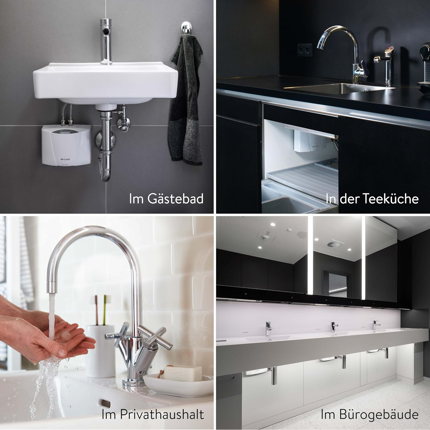 CLAGE Electronic Small Instantaneous Water Heater (White, 3.5 KW Ready to Plug)