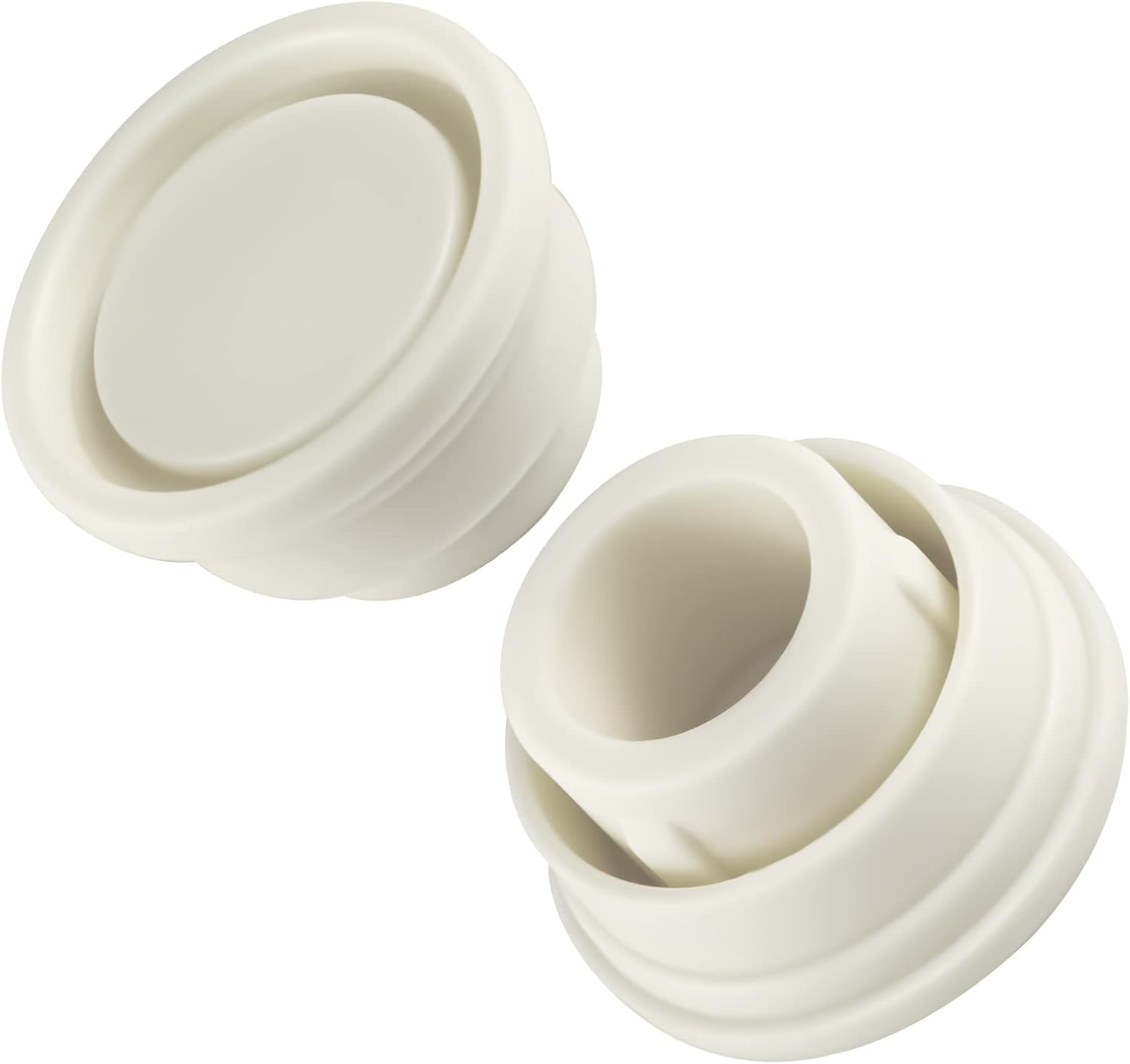 2Pcs Pool Ladder Bumpers, White Pool Ladder Bumpers for Inground Pool to Protect Swimming Pool Ladder Replacement Steps, Rubber Material Pool Ladder Caps Parts. image number 1