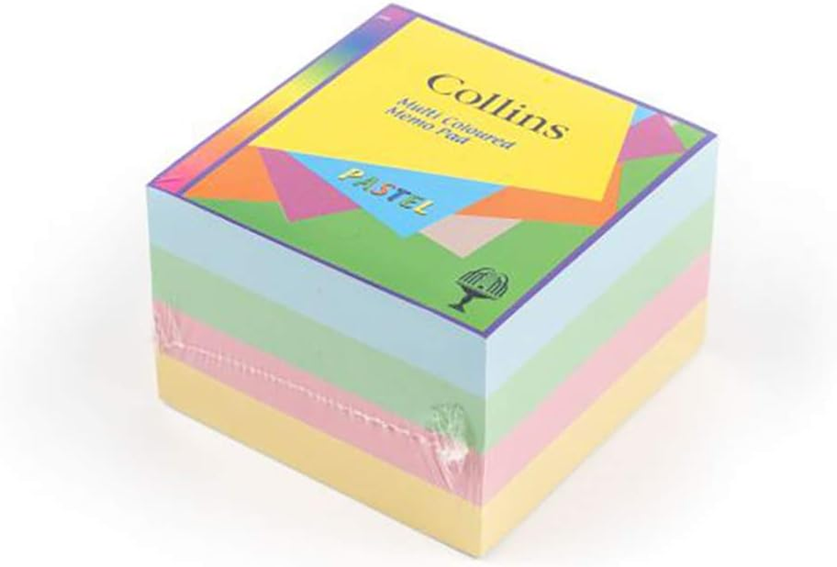 Collins Colour Block Memo Pad, Pastel Square