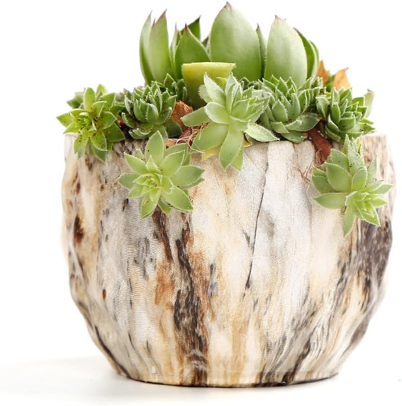 Sun-E SE Modern Style Marbling Ceramic Flower Pot Succulent/Cactus Planter Pots Container Bonsai Planters with Hole 3.35 Inch Gift Idea(4 in Set) Plants Not Included image number 2