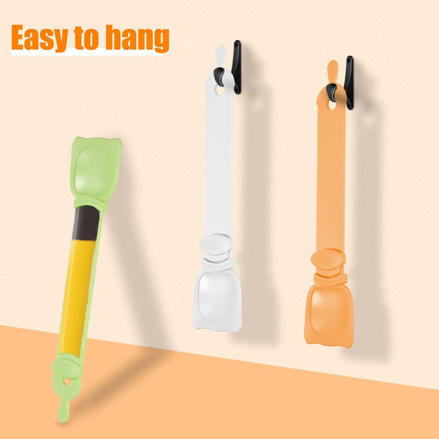 OMIPAWZ 3 Pcs Happy Cat Squeeze Treat Spoon, Strip Feeder for Lickable Treats image number 3