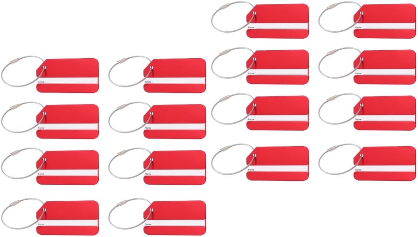WRITWAA 20Pcs Aluminum Luggage Tags for Travel Fashion Baggage Tag Suitcase Name Holder for Carry Travel Bag and Suitcases image number 4