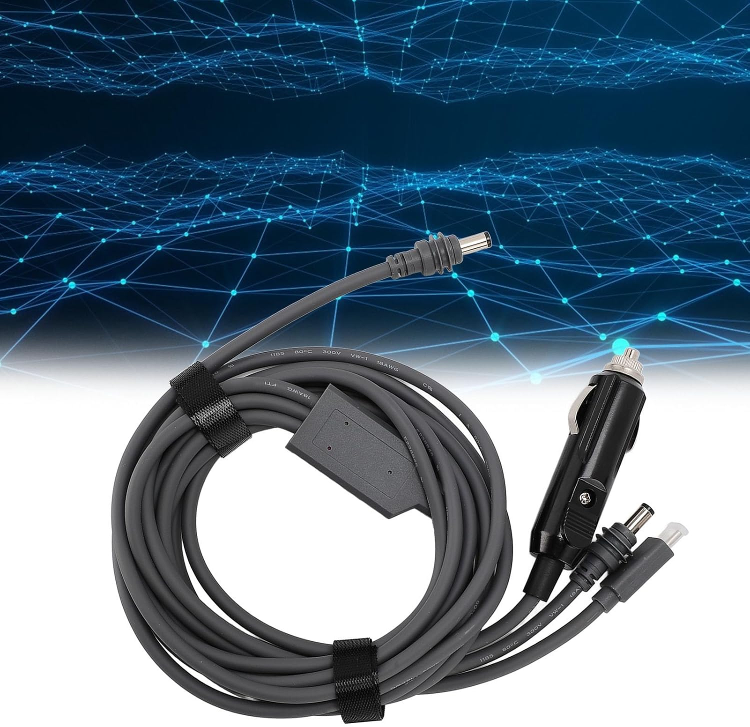 Car Charger for Mini, 3 in 1 DC Male Plug to USB Type C Power Cable Replacement for Satellite Device, PD100W Car Charger Adapter Cord for Outdoor (10M) image number 4