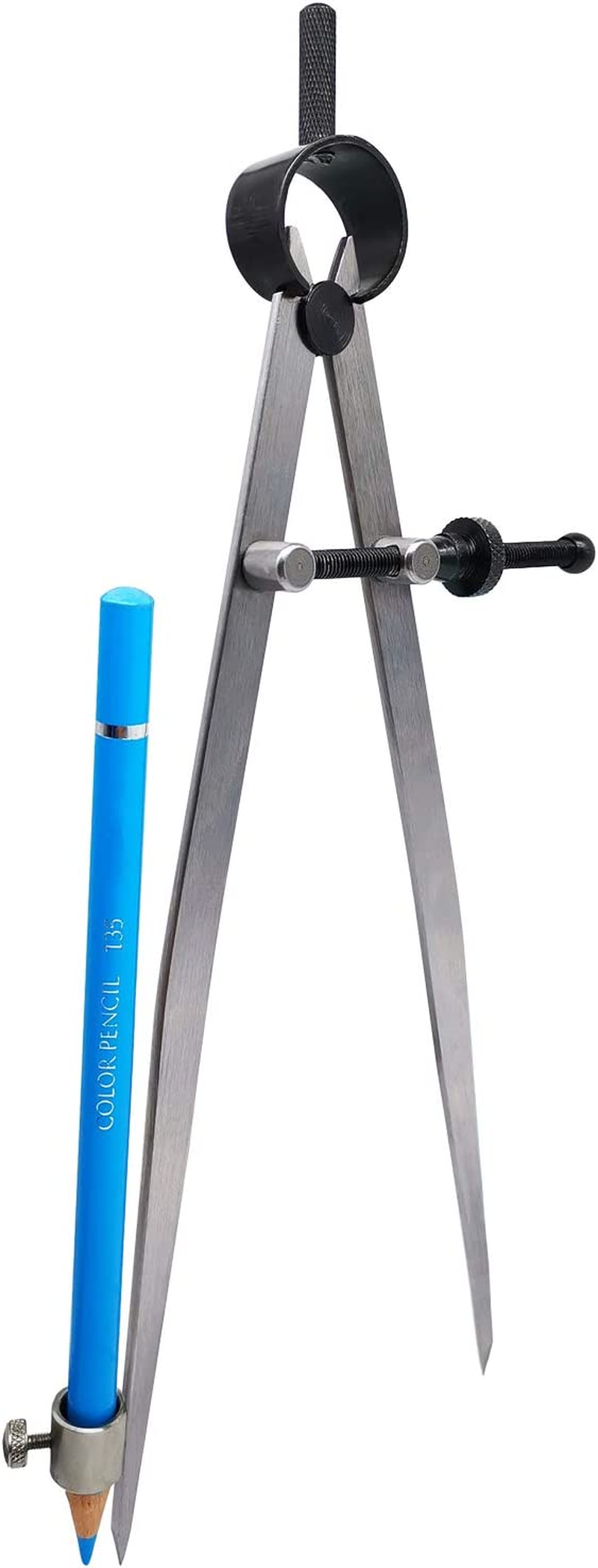 ZLKSKER 8" Precision Spring Wing Divider/Scriber with Pencil Holder, Steel Pencil Compass, Flat Leg Divider image number 2