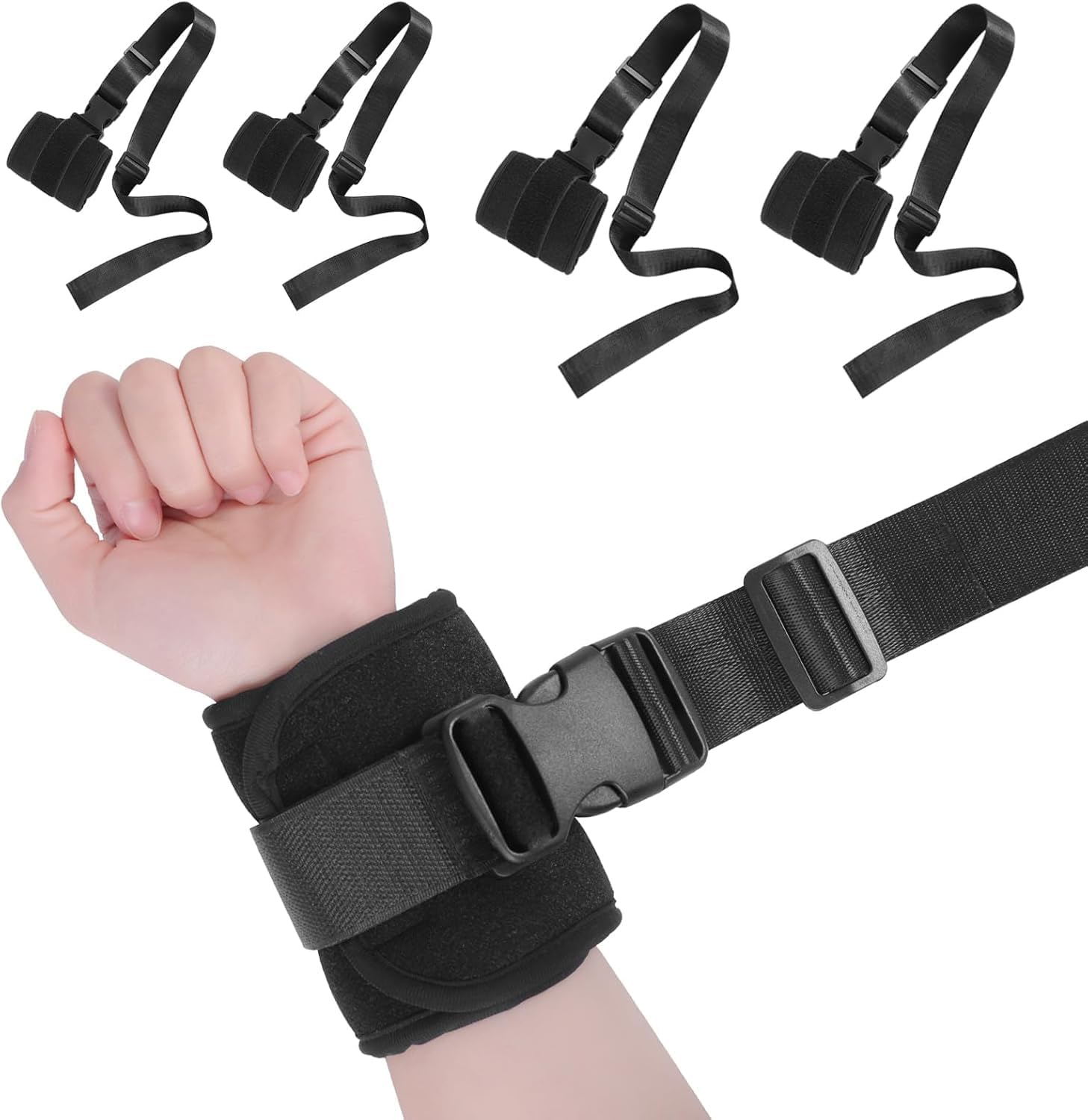 Patient Medical Restraints with Quick Release Buckles, Bed Restraints Belts for Wrists and Ankles, Limb Holder Movement Limited Ties for Hands or Legs(4 Pcs)