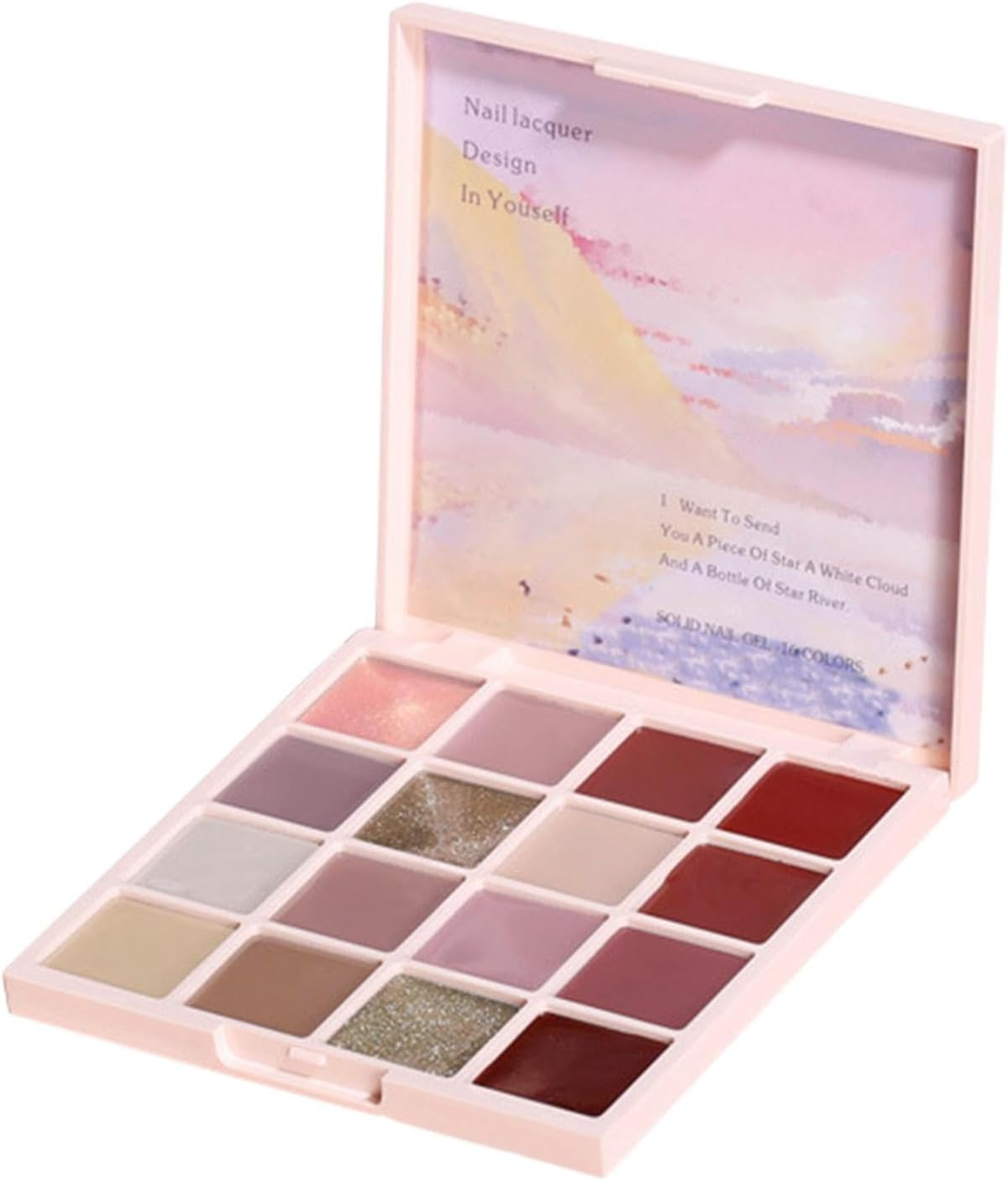 Solid Nail Gel Polish | 16-Color Cream Nail Gel Polish | Glossy Solid Nail Gel Polish Oil Painting Manicure Palette Nail Glue for Women