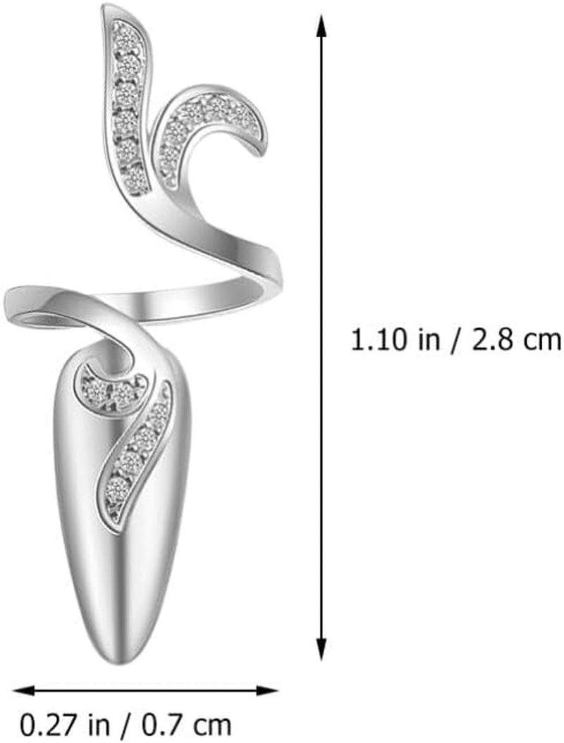 FRCOLOR 8 Pcs Women Fingernail Nail Ring Fingernail Rings Rhinestone Ring Rings Fashion Simple image number 4