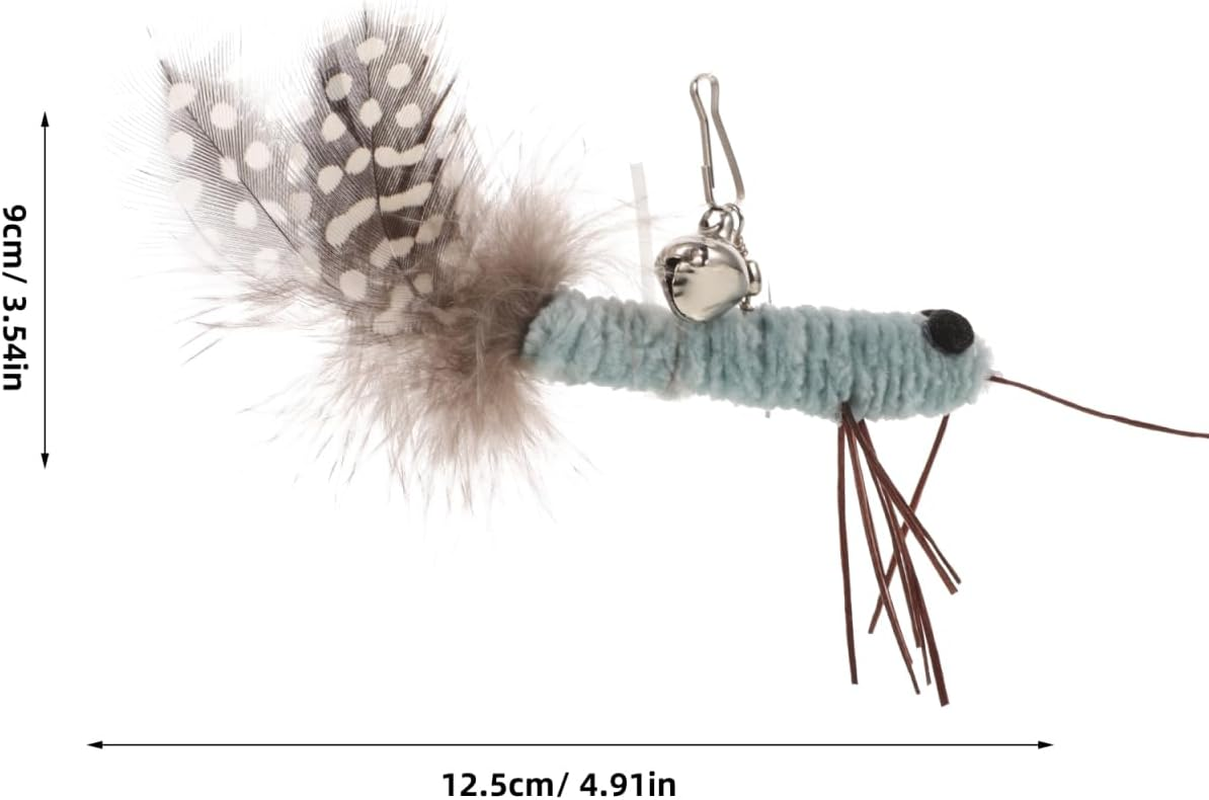 Kisangel 2Pcs Cat Teaser Replacement Heads Toys, Cat Insect Dragonfly Heads for Kitten Indoor Toys Attachment Plaything - Coffee image number 6