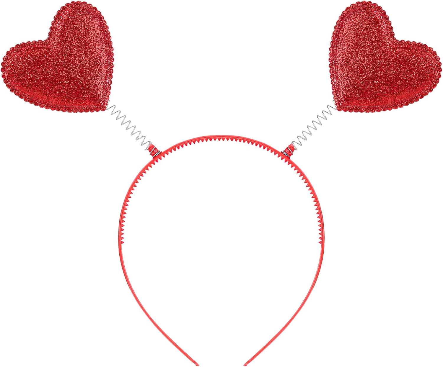 Red Heart Headband, Valentine'S Day Heart Headband, Cupid, Hair Band Heart Red Accessories, Glitter Hearts Headband, Cupid Costume Women, Heart Queen Head, for Fancy Dress Party, Valentine'S Party image number 5