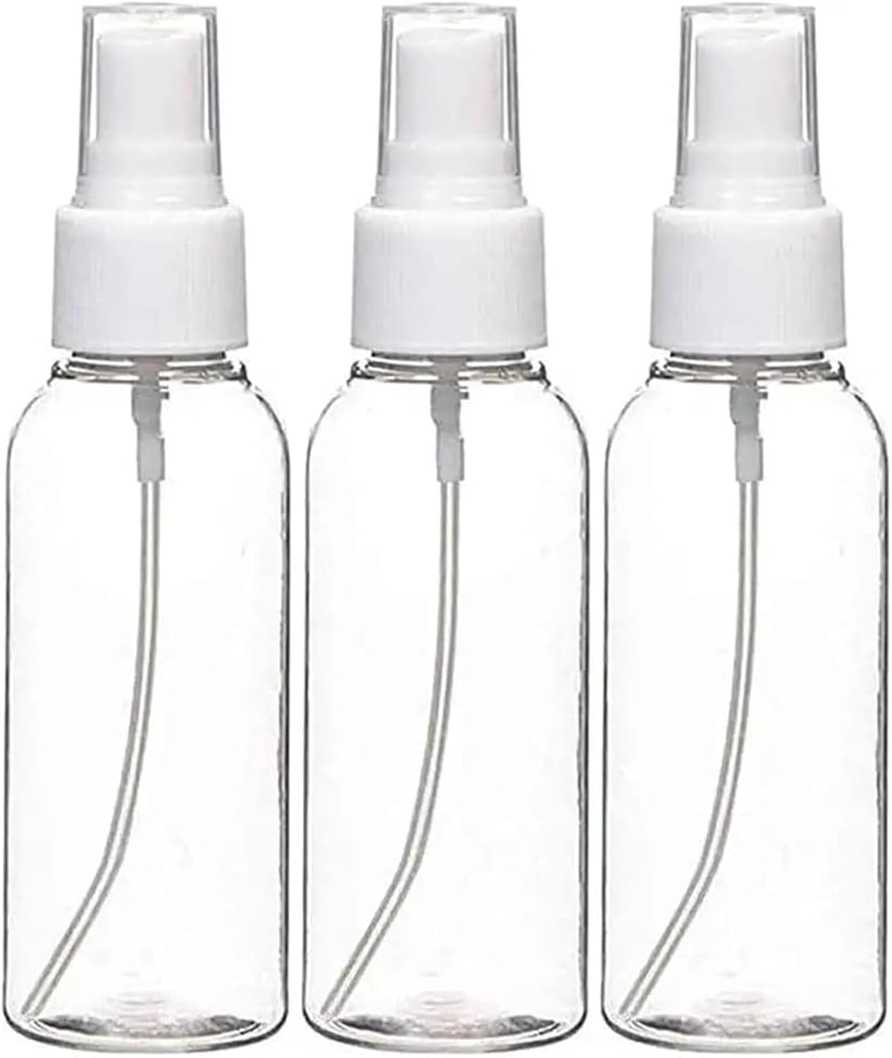 3 PACK 2 Oz Small Plastic Spray Bottles, Empty Spray Plastic for Hair, Plants, Perfume - Fine Mist, Travel Size Empty Bottles image number 3