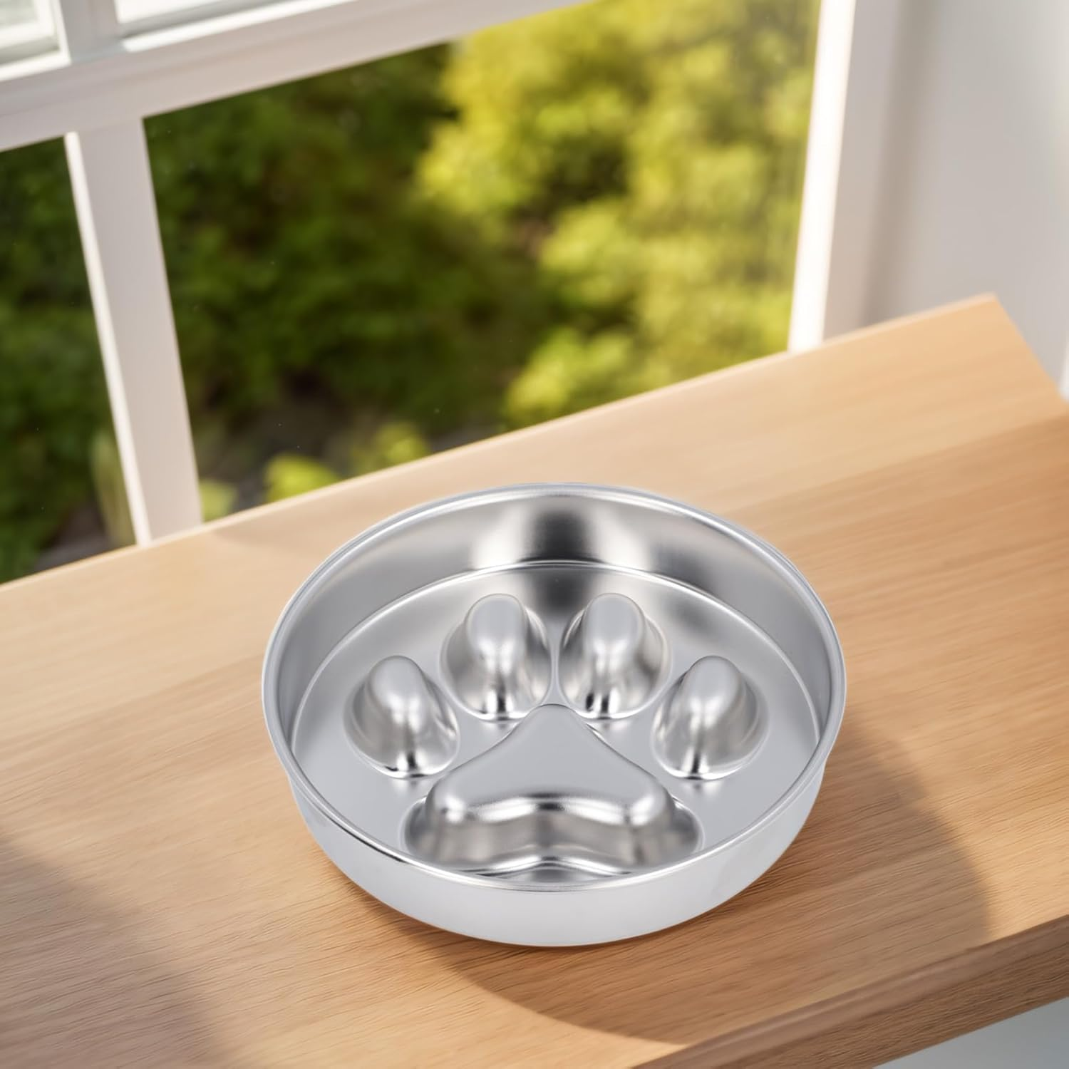 Slow Feeder Dog Bowls, Stainless Steel Shallow Pet Food Bowl for Large Dog, Dog Puzzle Bowl for Home image number 3