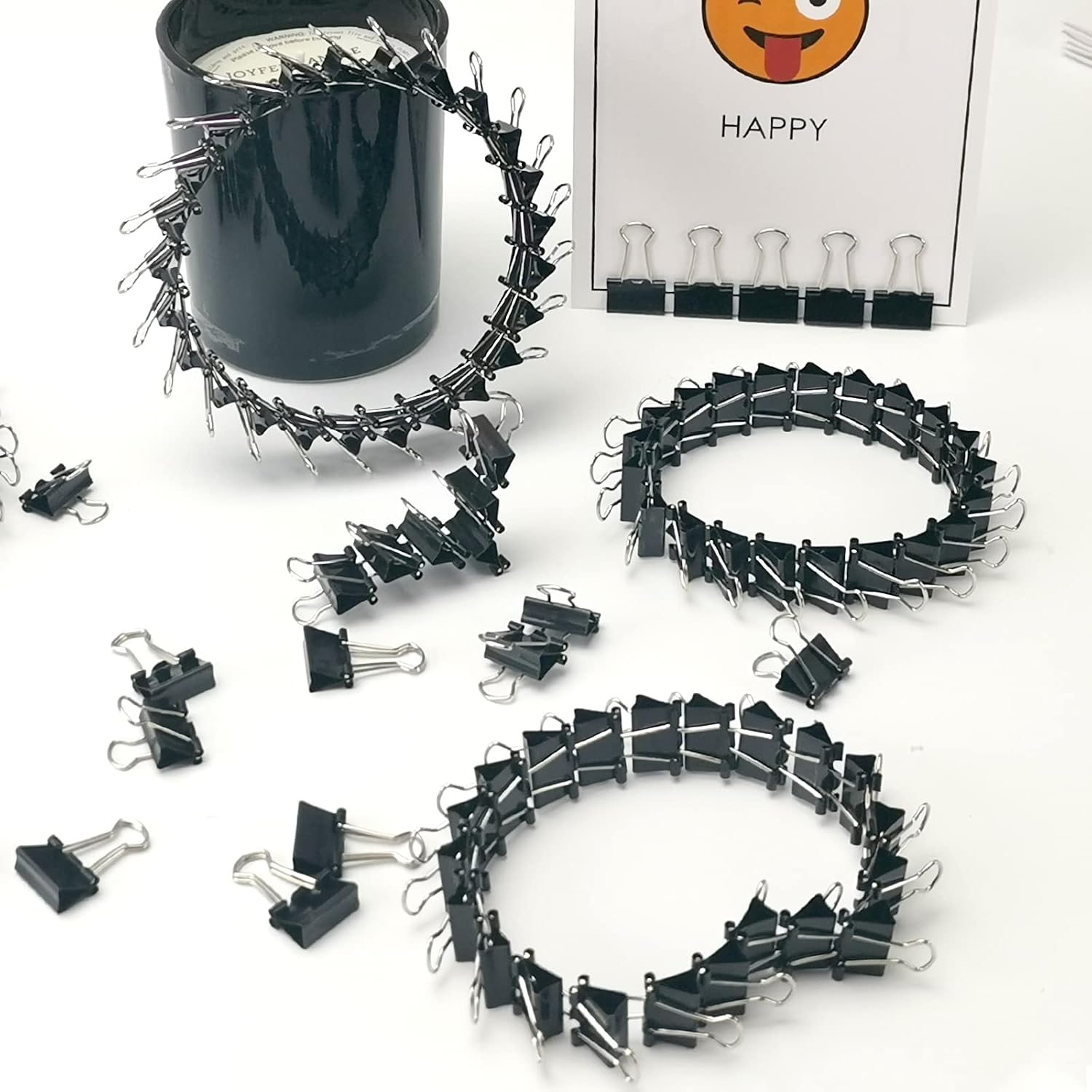 120 Pack Mini Binder Clips, Black Binder Clips, Small Paper Clips 15Mm 5/8 Inch. Micro Size Office Clips for Home School Office and Business. image number 5