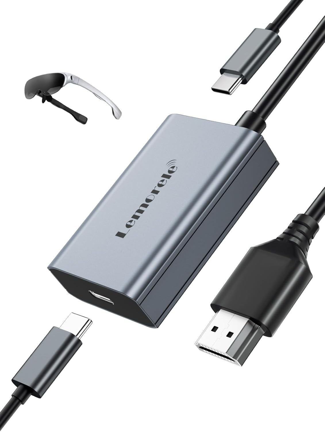 Lemorele HDMI to USB Type C Adapter 4K@60HZ W/Cable Design, Plug and Play, for Rayneo, XREAL Air, Rokid Air, Thunderbird AR, GRAWOOA, Sonny, Switch, Steam Deck, Xbox, PS5, PS4, Google TV image number 6