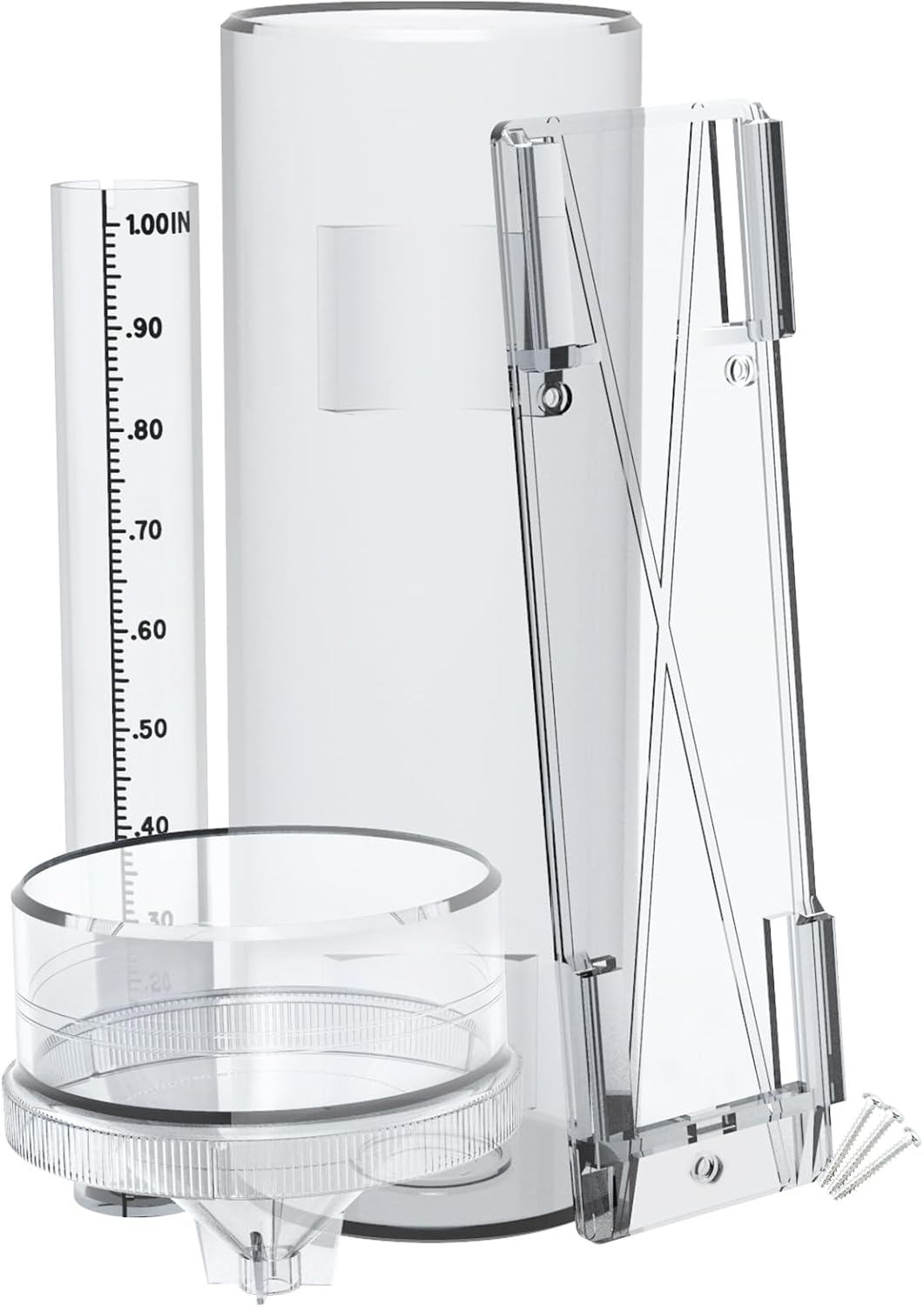 Precise Rain Gauge with Mounting Bracket, Outdoor Rain Gauge Accurate to 1/100Th of an Inch, Made of UV and Heat Resistant Polycarbonate Material for All Weather Conditions image number 3
