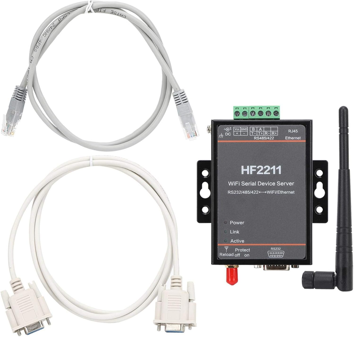 Serial Port Server, HF2211 Serial Server RS232/485/422 to Wifi & Ethernet DTU Network Communication 5-36VDC image number 6