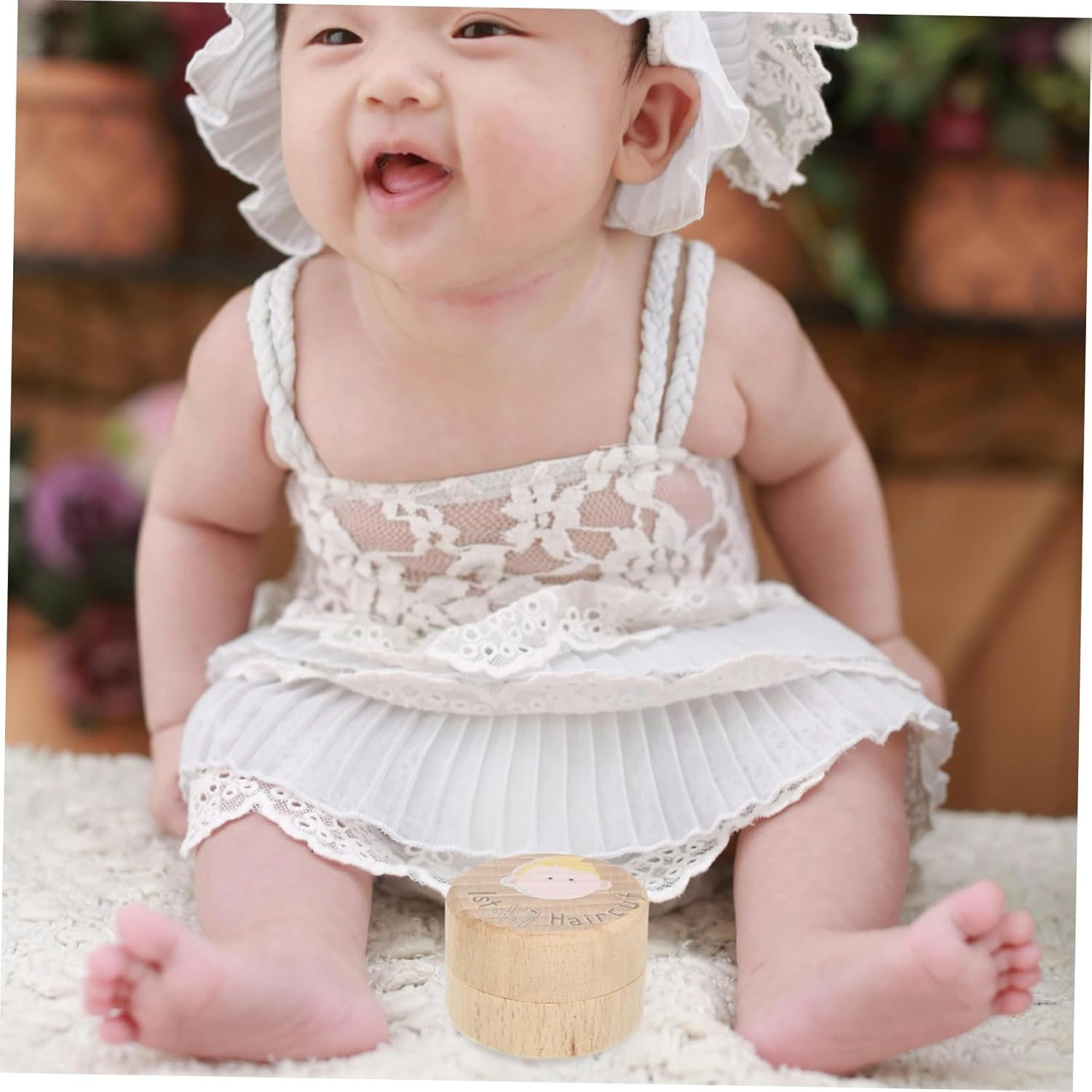 NOLITOY Lanugo Memorial Box Wooden Haircut Keepsake for Boys Girls First Haircut Memory Storage Container Nursery Birthday image number 5