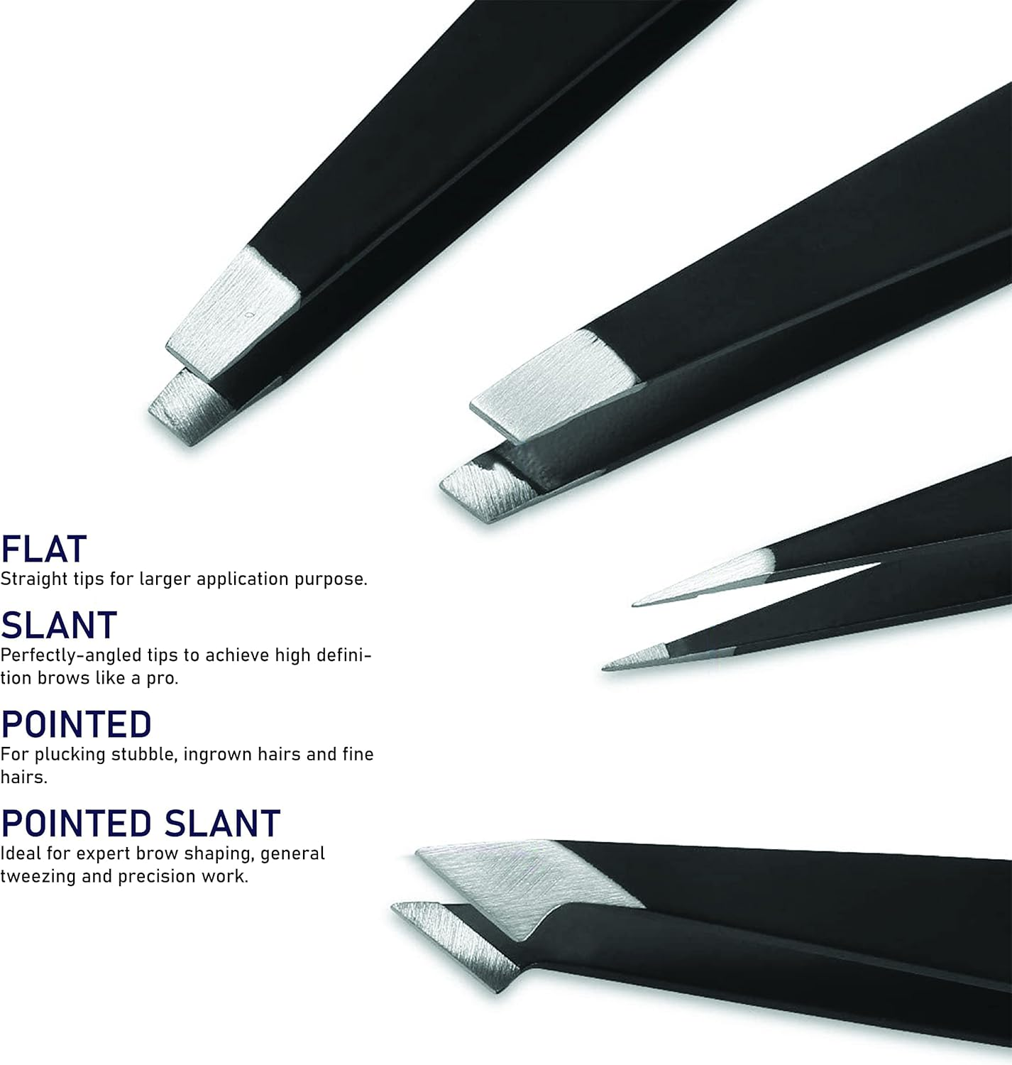 T&A Artisan 4-Piece Professional Precision Tweezer Set - Stainless Steel, Black image number 6