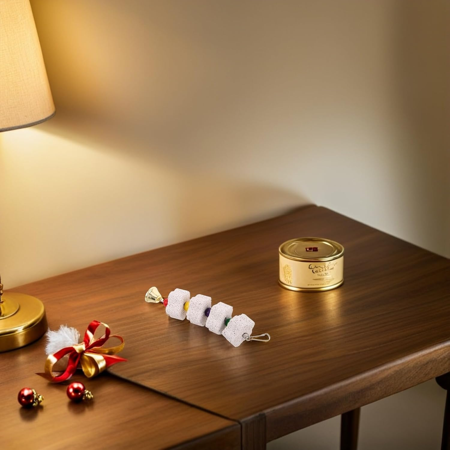 COHEALI 4PCS Pet Grinding Stones for Birds and Small Pets &ndash; Parrot Beak Grinder, Hamster Molar Chewing, Pumice Stone with Bell for Cage Hanging and Foraging image number 6